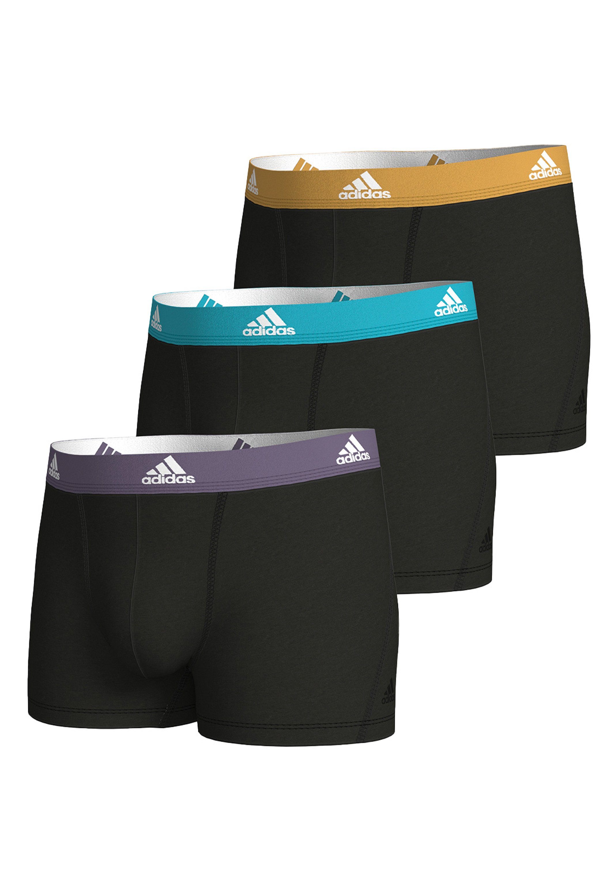 adidas Sportswear Retro Boxer 3er Pack Active Flex Cotton (Spar-Set, 3-St) Retro Short / Pant - Baumwolle - Ohne Eingriff - Atmungsaktiv Schwarz Blau - 077 (HW23)
