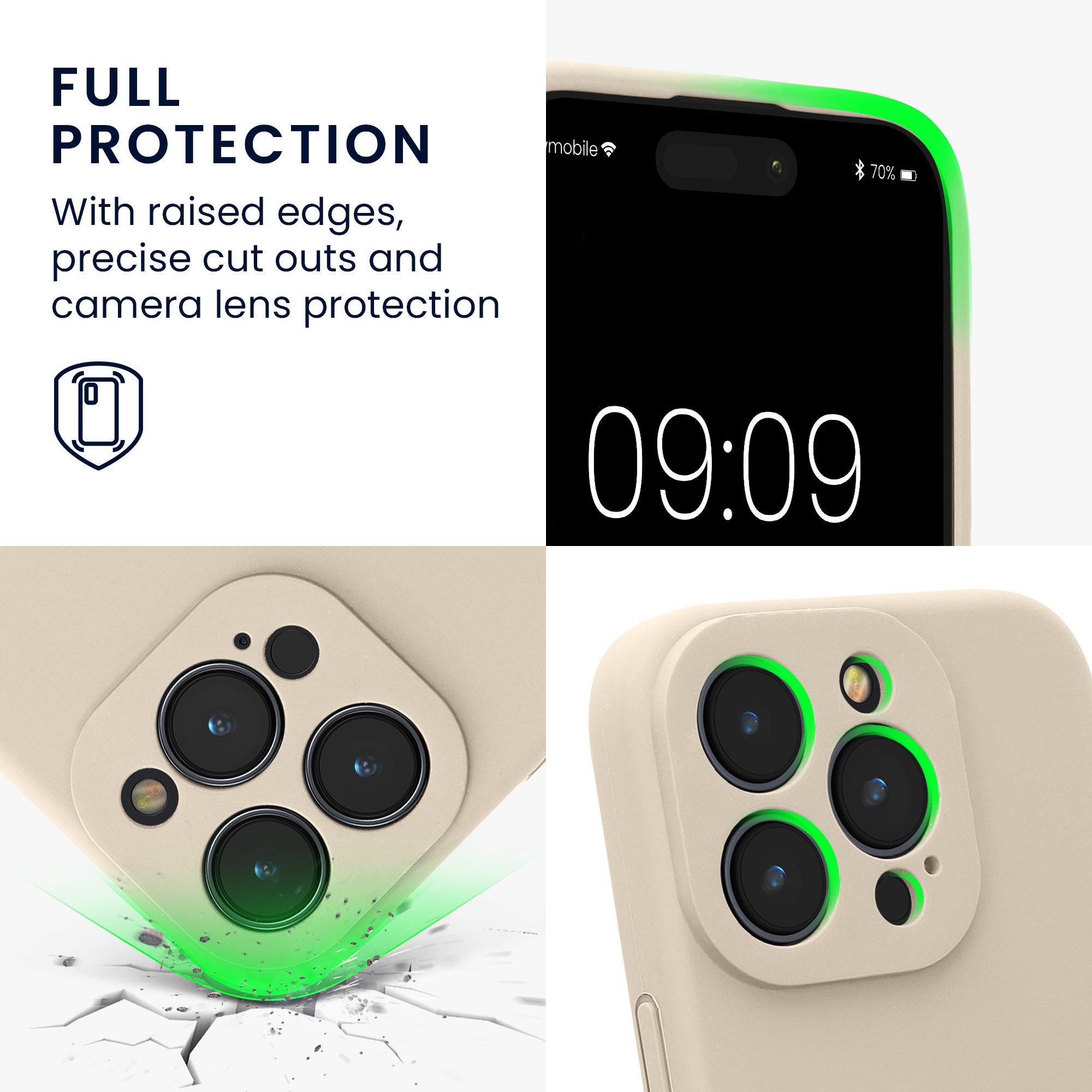 kwmobile Handyhülle Handyhülle für Apple iPhone 16 Pro Hülle, gummierte Handy Silikon Case - Schutzhülle Cover – Bild 3 von 5