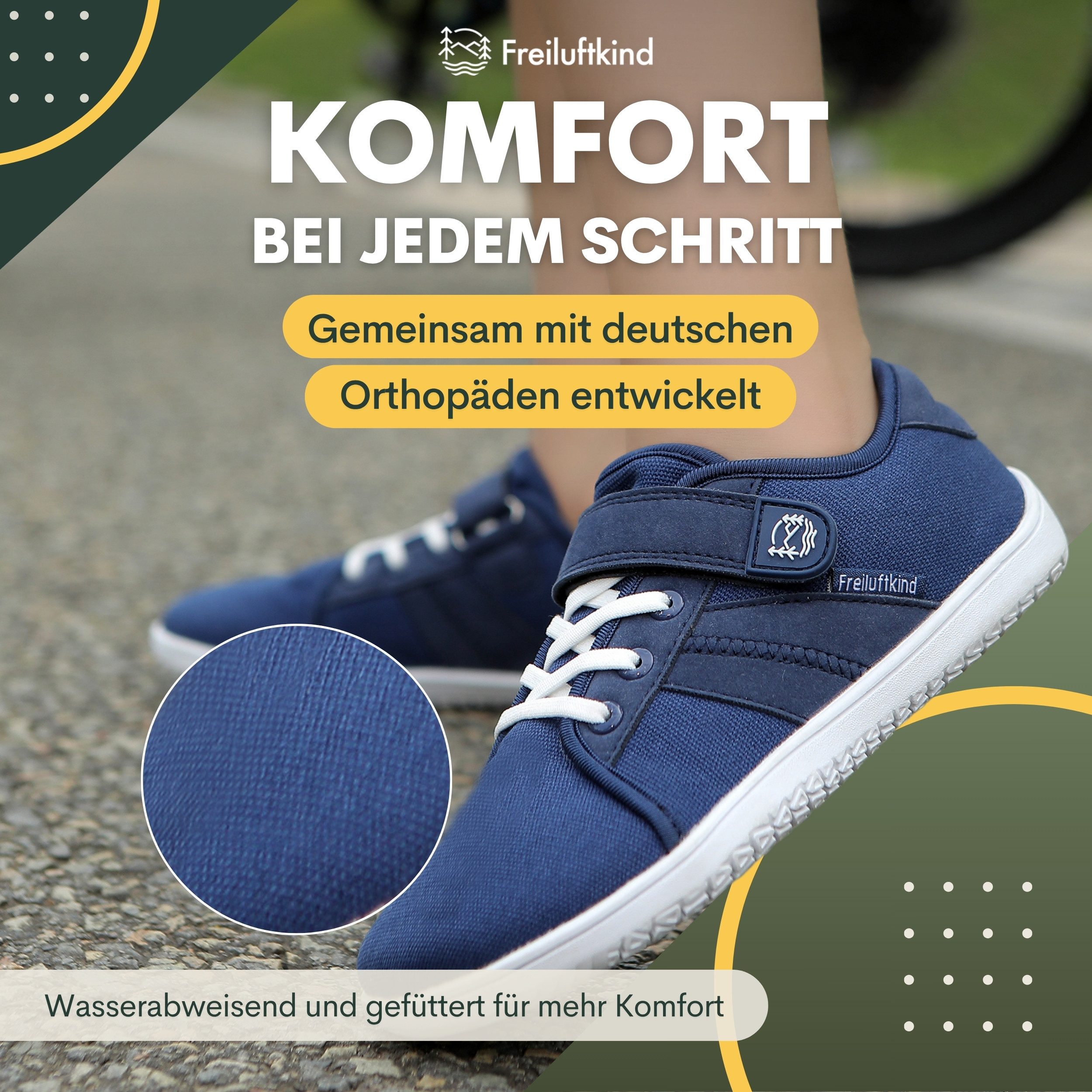 Freiluftkind Baker Kids – Gesunde Sneaker Kinder-Barfußschuhe Barfußschuh