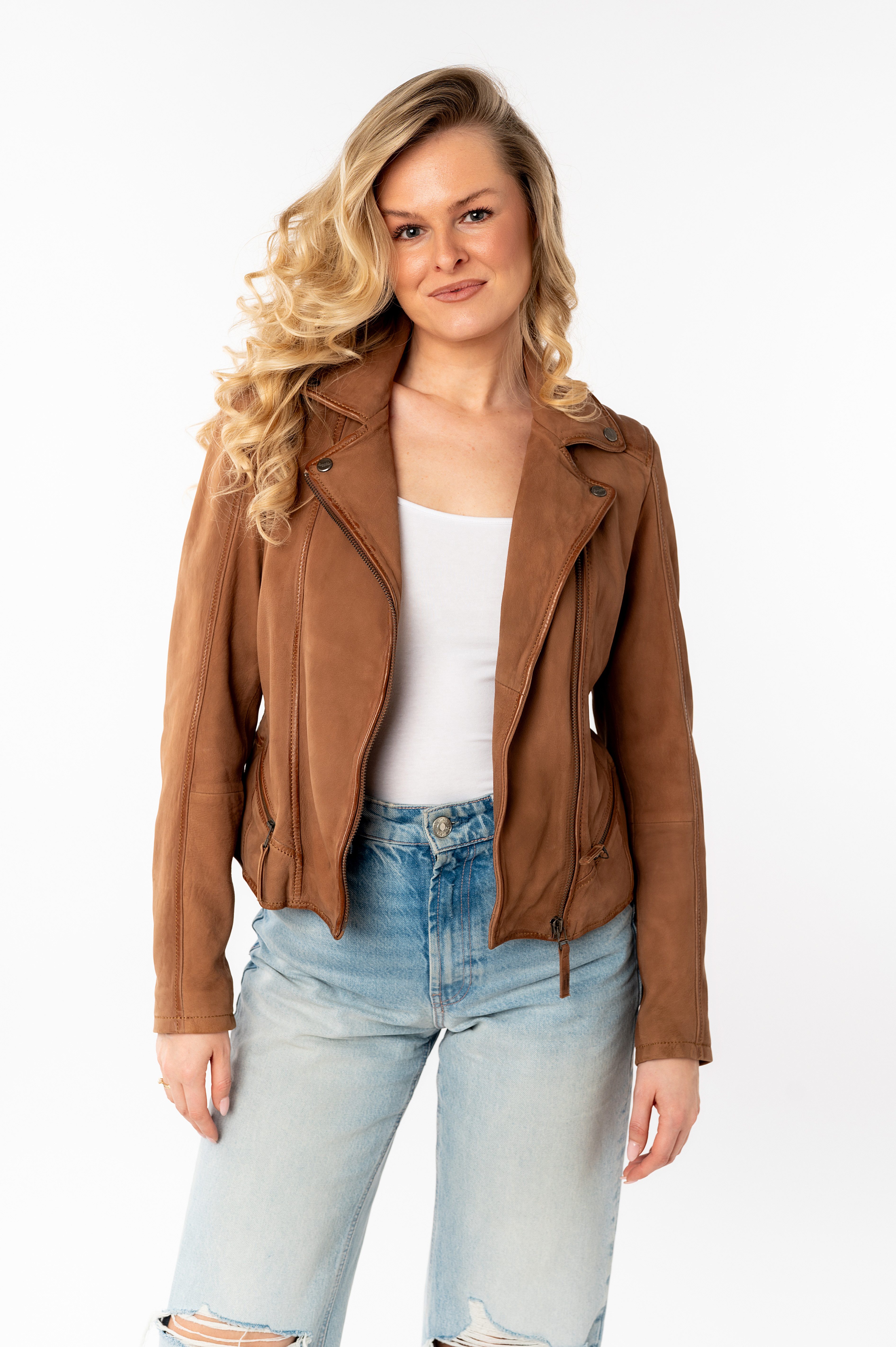 Mauritius Lederjacke MWAmita OT mit asymmetrischem Reißverschluss günstig online kaufen