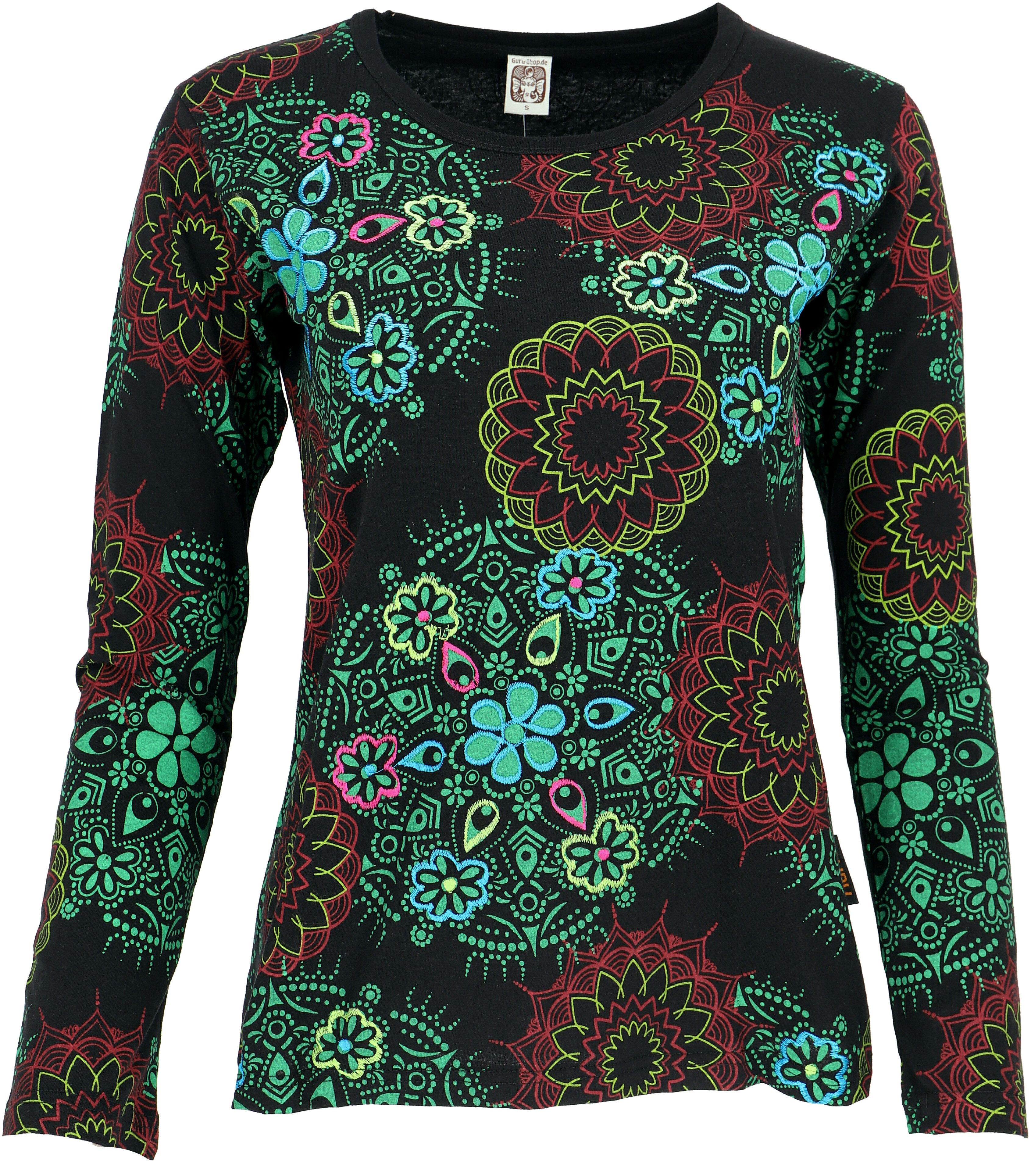 Guru-Shop Longsleeve Besticktes Langarmshirt Hippie chic Retro -.. alternat günstig online kaufen