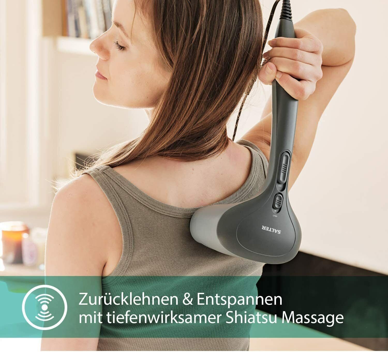 Salter Massagegerät Shiatsu Nacken-Schultermassagegerät, Elektrische Nackenmassage NM10-EU