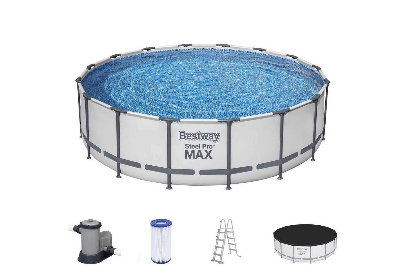 Thumbnail - Bestway Tauchpumpe Steel Pro MAX™ Frame Pool Komplett-Set mit Filterpumpe Ø 488 x 122 cm (Set)