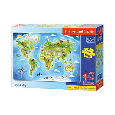 Castorland Puzzle »Bodenpuzzle 40 Teile Maxi - Weltkarte«, Puzzleteile