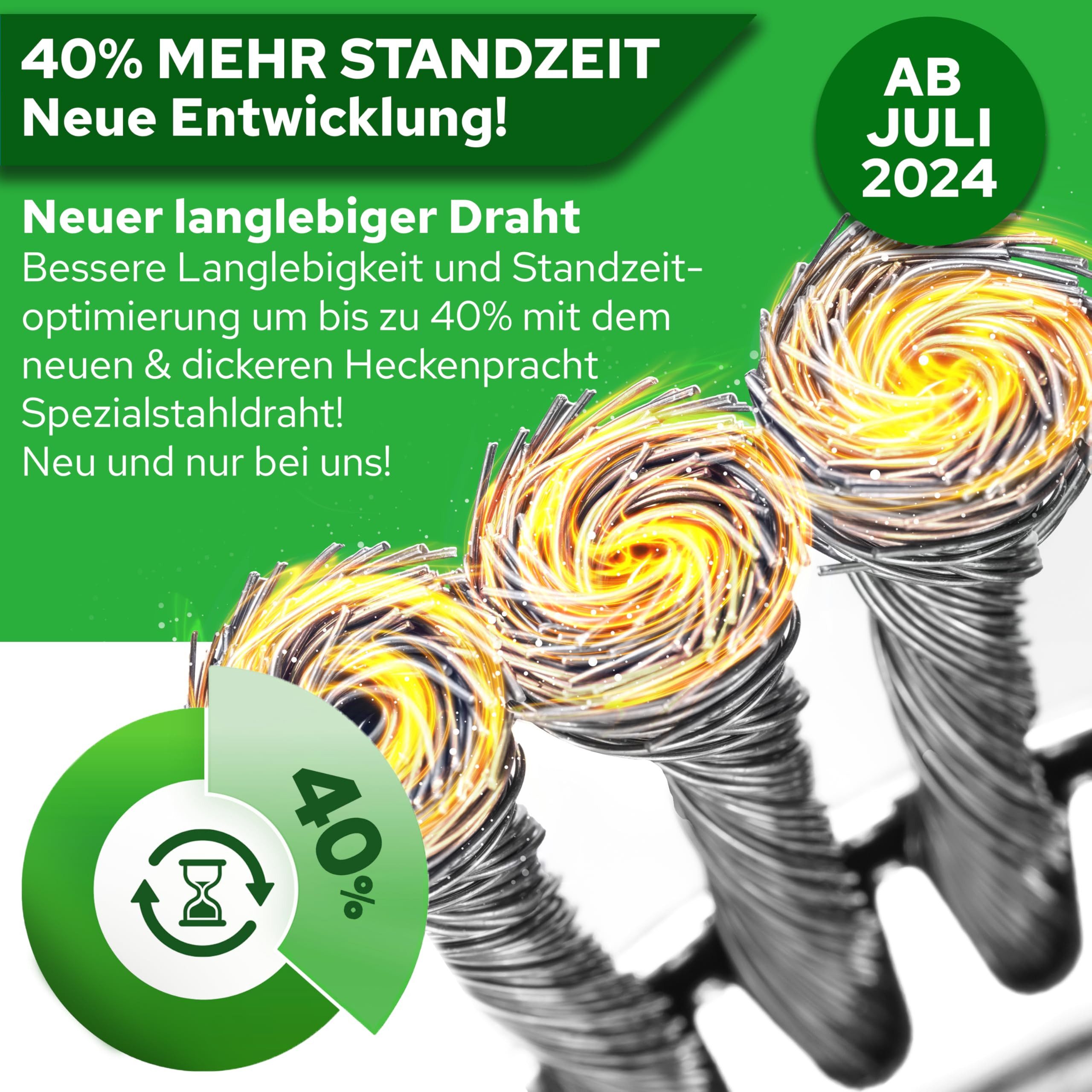 Heckenpracht Drahtbürste Freischneider, Profi Unkrautbürste für Freischneider 25,4mm Bohrung, (Wildkrautbürste für Motorsense zur effektiven Unkrautentfernung)