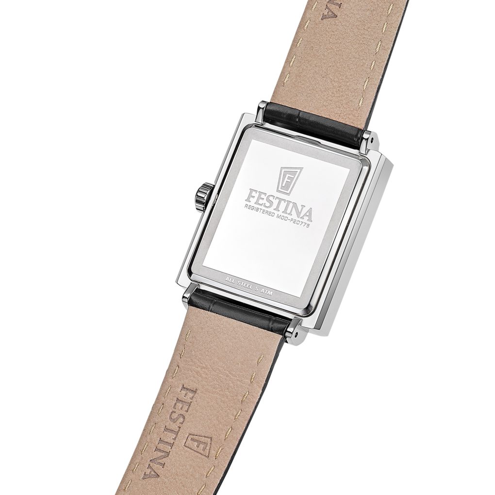 Festina Quarzuhr On the Square F20775_1, Armbanduhr, Damenuhr, Herrenuhr, Lederarmband, analog