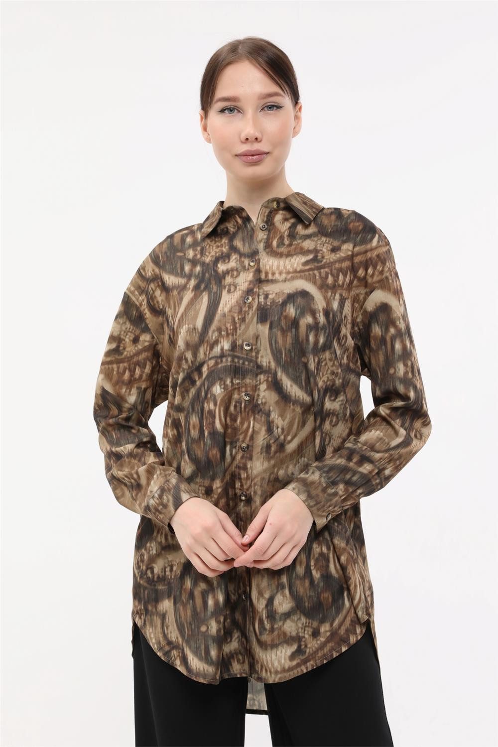 Hemdbluse Gemustertes Hemd