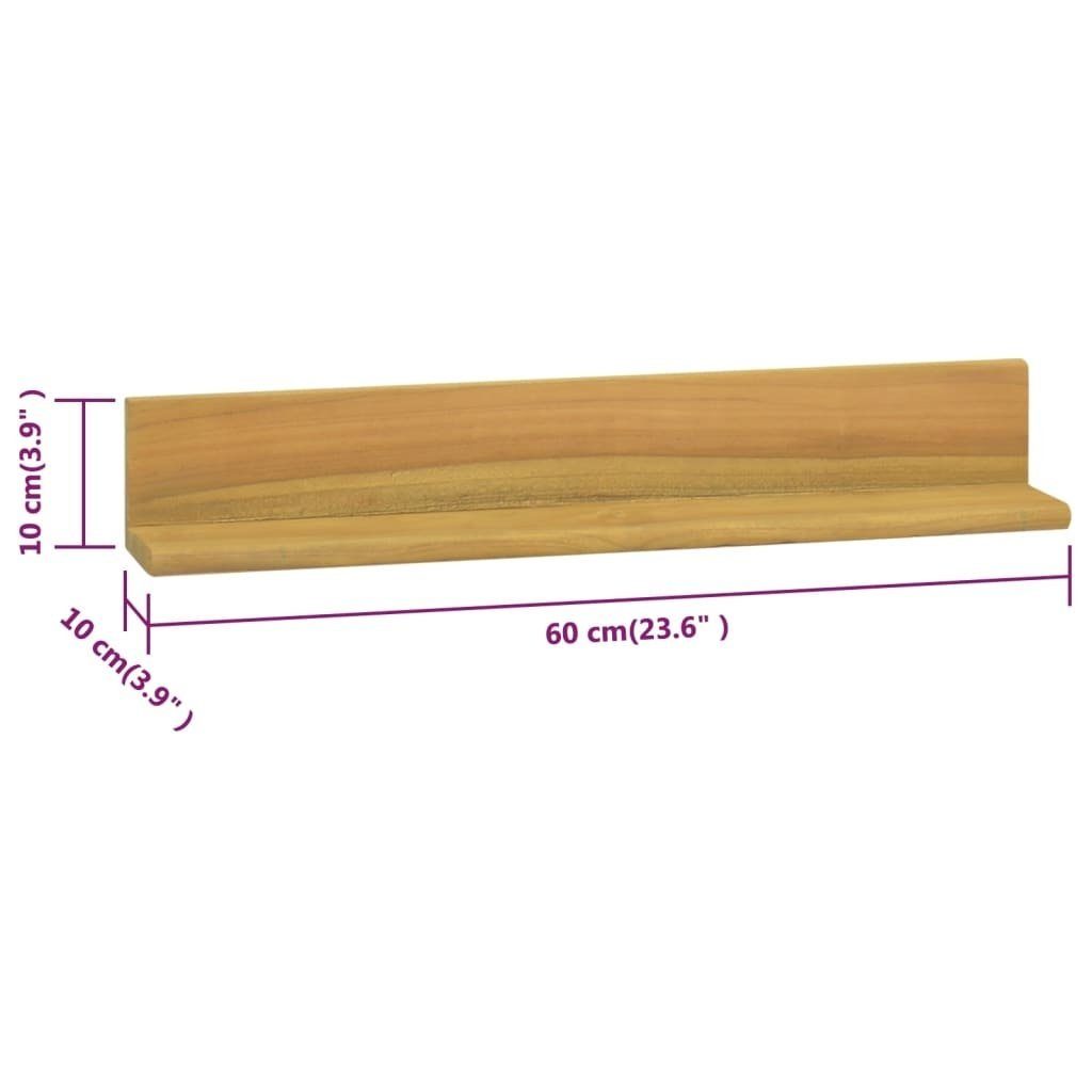 Wandregal LxHxT: natur möbelando 3014839, 2er-Set cm, in aus 60x10x10 Massivholz