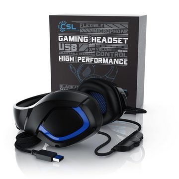 CSL Gaming-Headset (USB Kopfhörer "GHS-103" mit Mikrofon für PC, PS4 / 4 Pro)