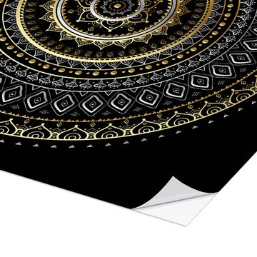 Posterlounge Wandfolie Editors Choice, Mandala Gold/Silber, Orientalisches Flair Grafikdesign