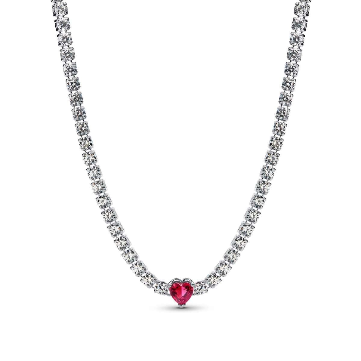 Pandora Herzkette 393549C01-40, für Damen-Kette Choker Herz