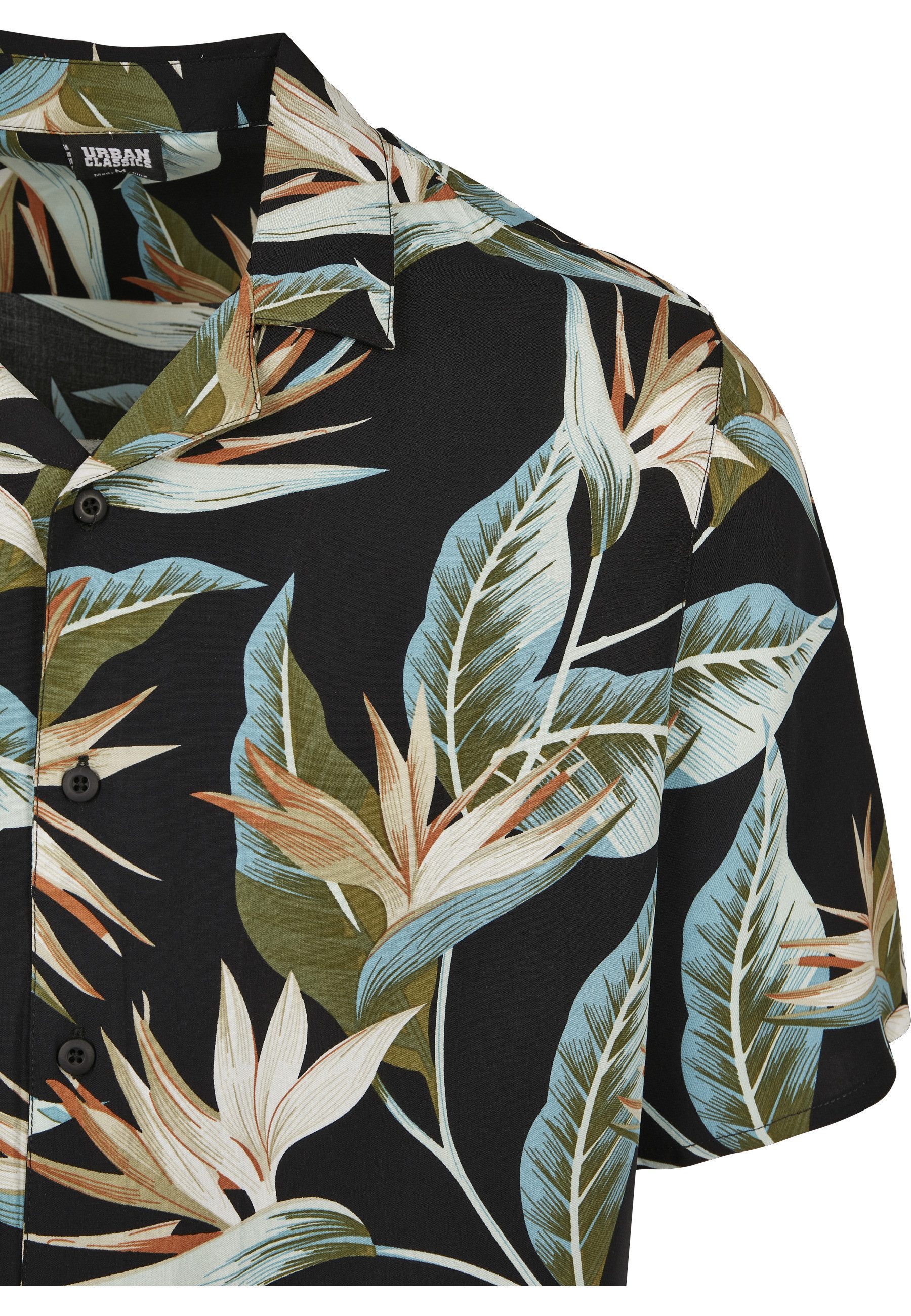 URBAN CLASSICS Langarmhemd Urban Classics Herren Blossoms Resort Shirt (1-tlg) – Bild 4 von 5