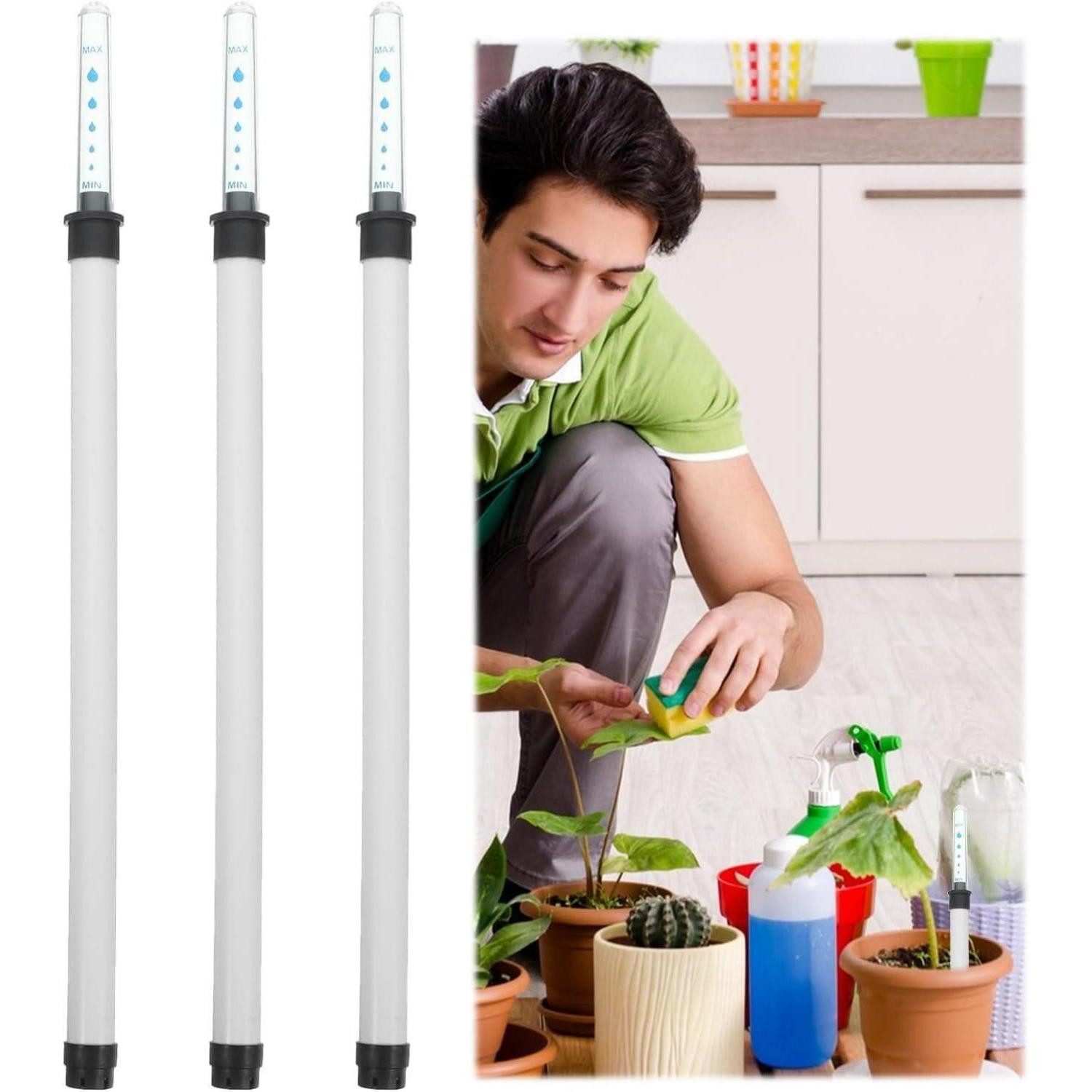 Feuchtigkeitsmesser 3er Set 36cm Wasserstandsanzeiger Pflanzen Zimmerpflanzen Gartenarbeit