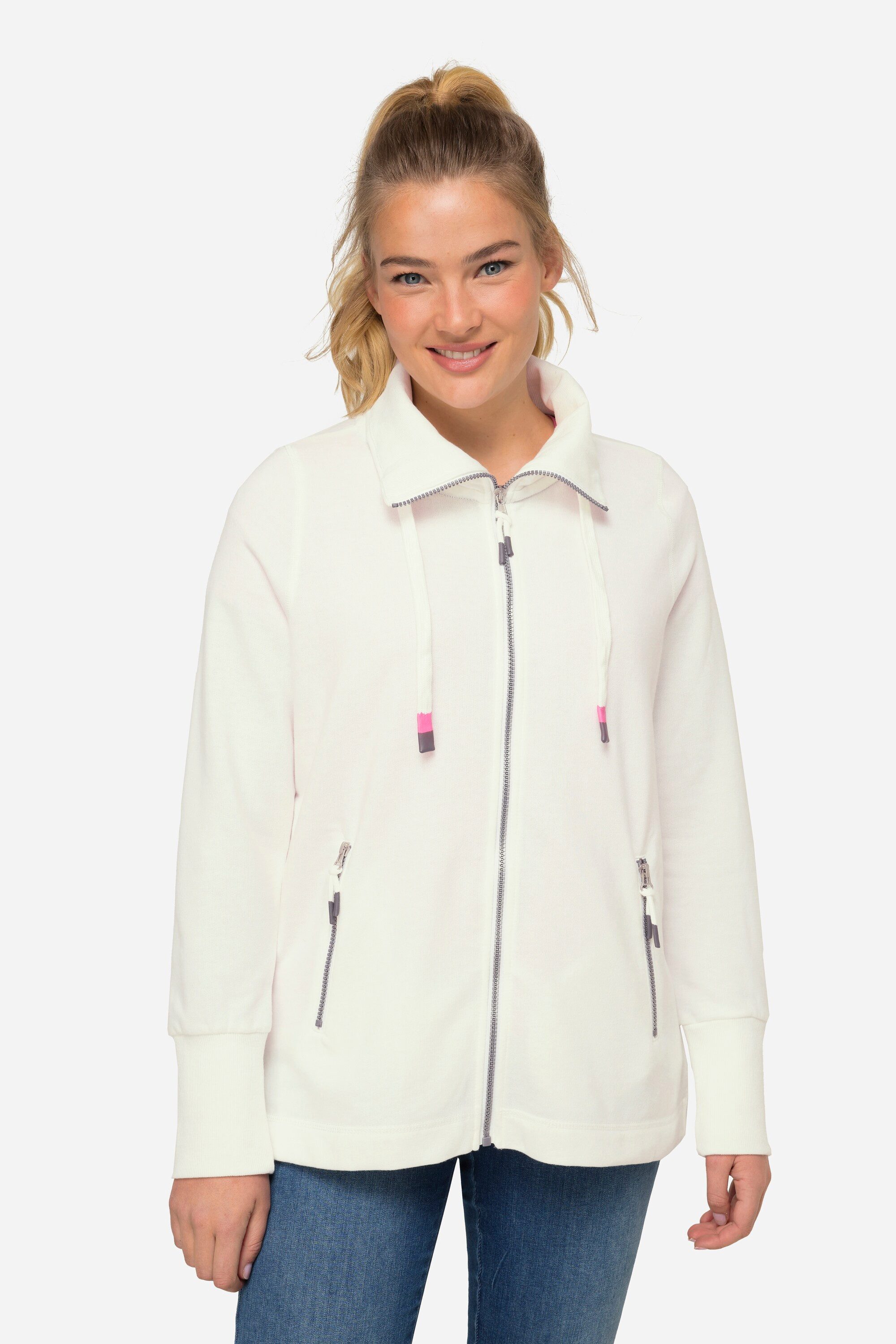 Laurasøn Sweatjacke Sweatjacke Stehkragen Zipper Langarm günstig online kaufen