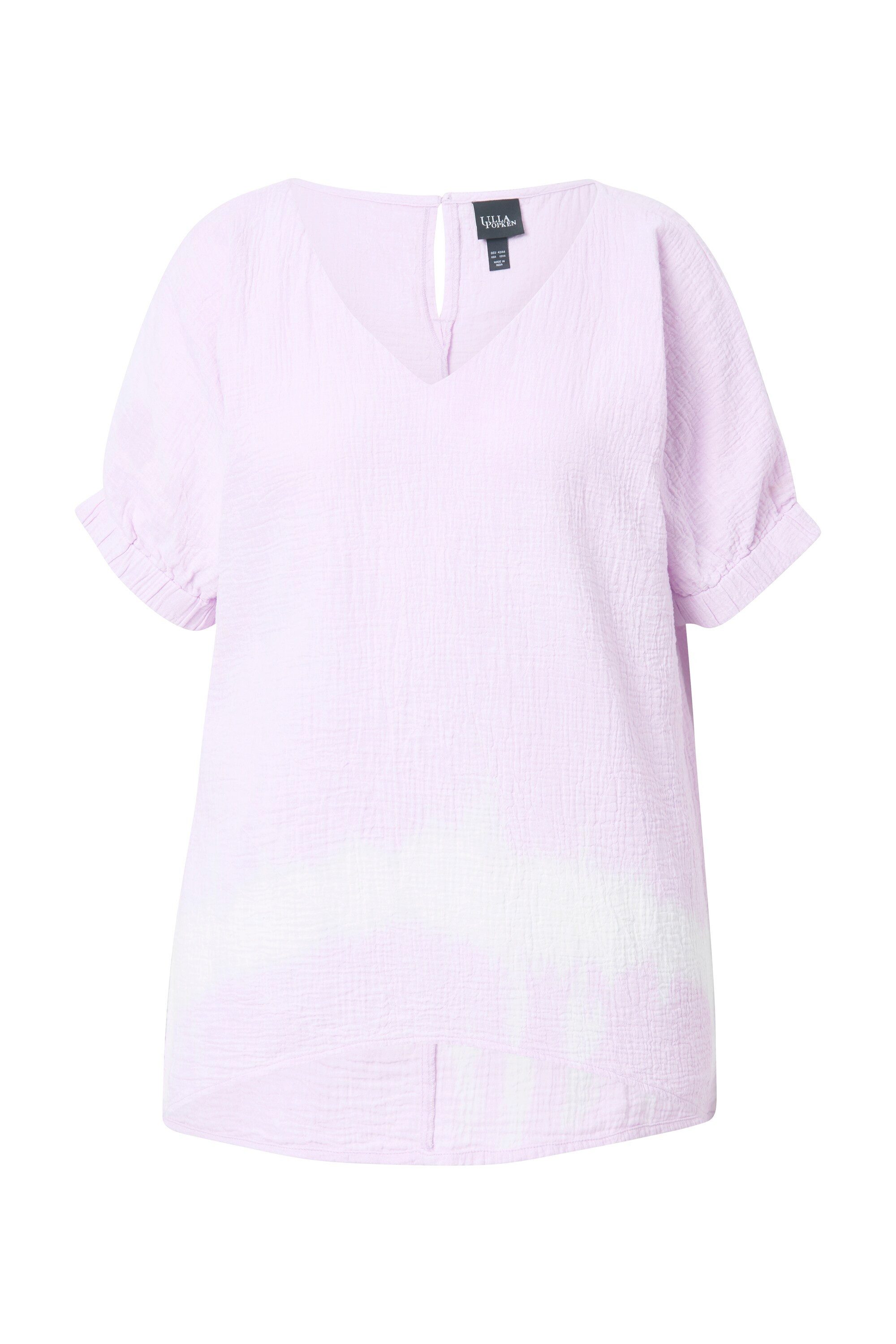 Ulla Popken Druckbluse Musselin-Blusenshirt Oversized V-Ausschnitt günstig online kaufen