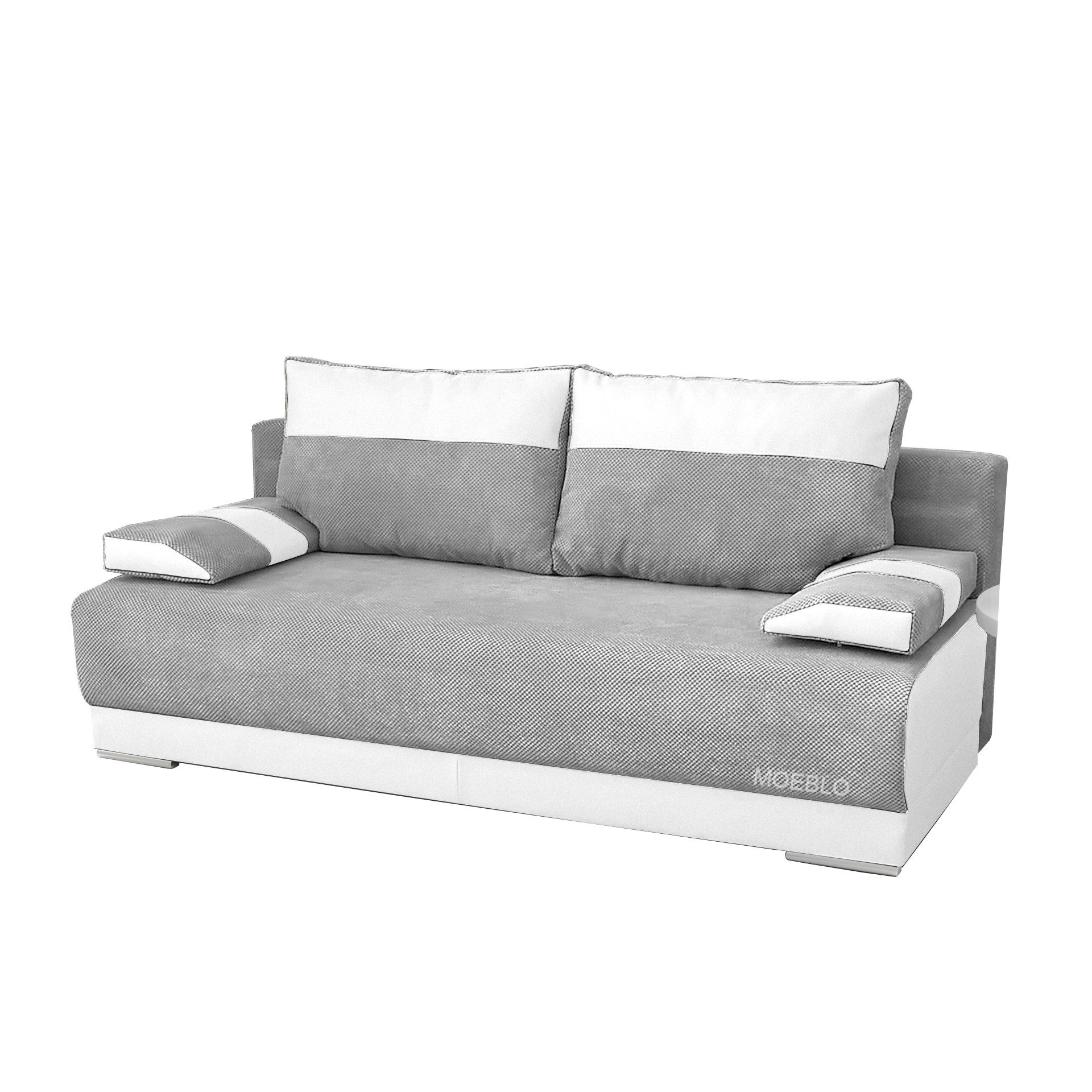MOEBLO Schlafsofa NISA, Couch für Wohnzimmer, Sofagarnitur Polstersofa Wohnlandschaft, mit Schlaffunktion und Bettkasten