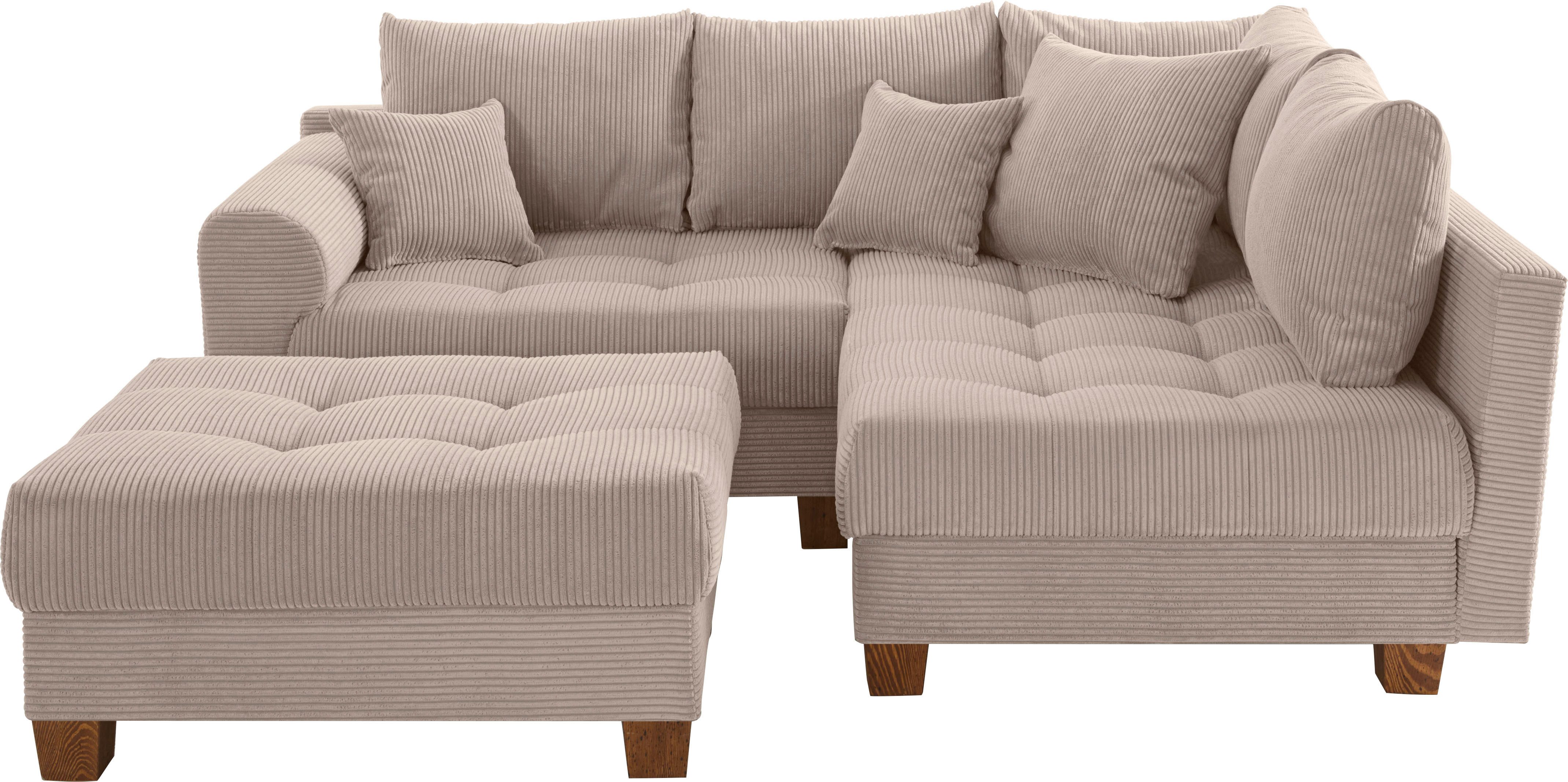 Home affaire Ecksofa Rice L-Form, B: 216 cm, Set, Set: Sofa & Hocker, mit 3 günstig online kaufen