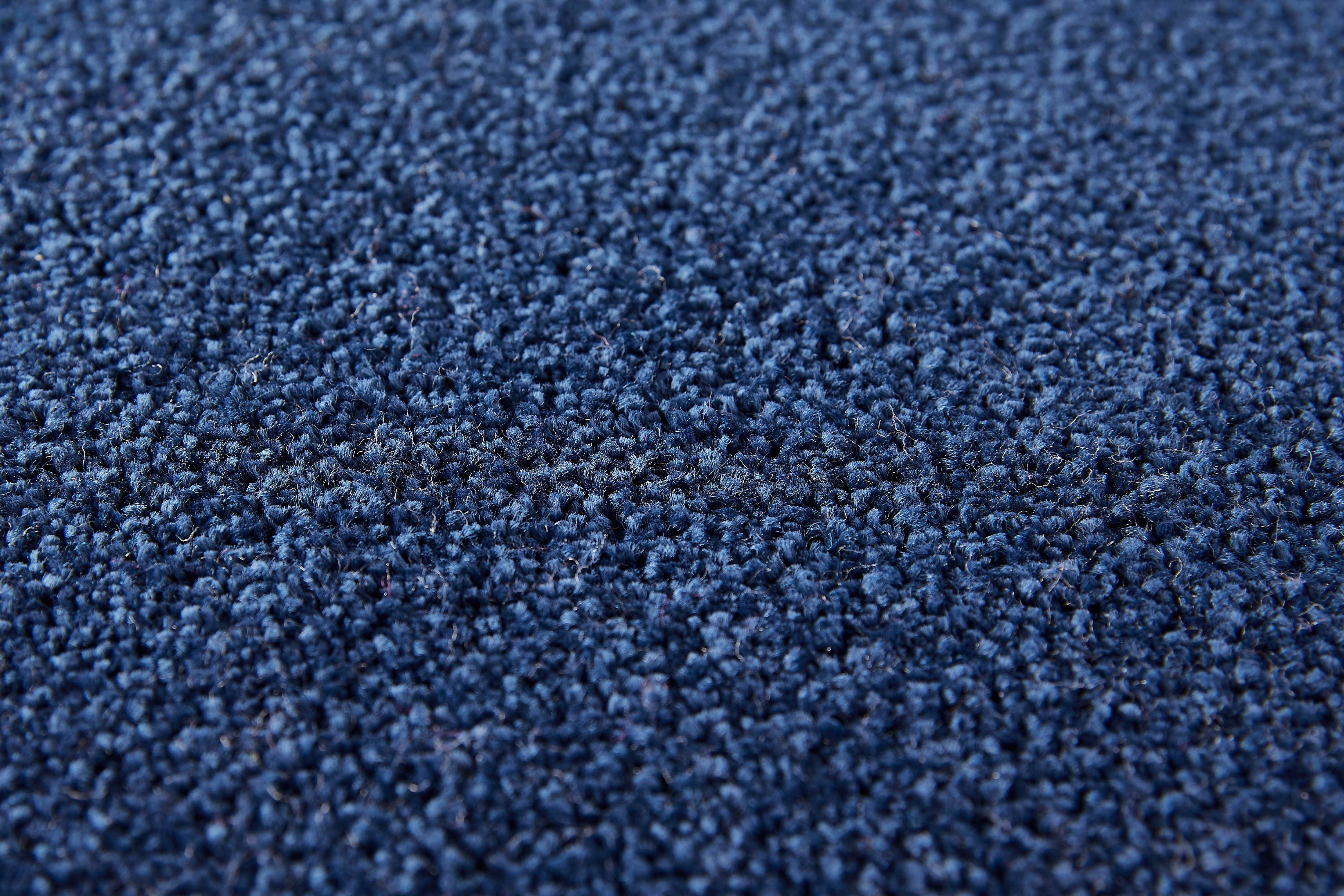 Teppichboden Coupon Frisee-Velours Sophie, Andiamo, rechteckig, Höhe: 12 mm, Uni Farben, Breite 400 cm oder 500 cm, strapazierfähig & pflegeleicht dunkelblau