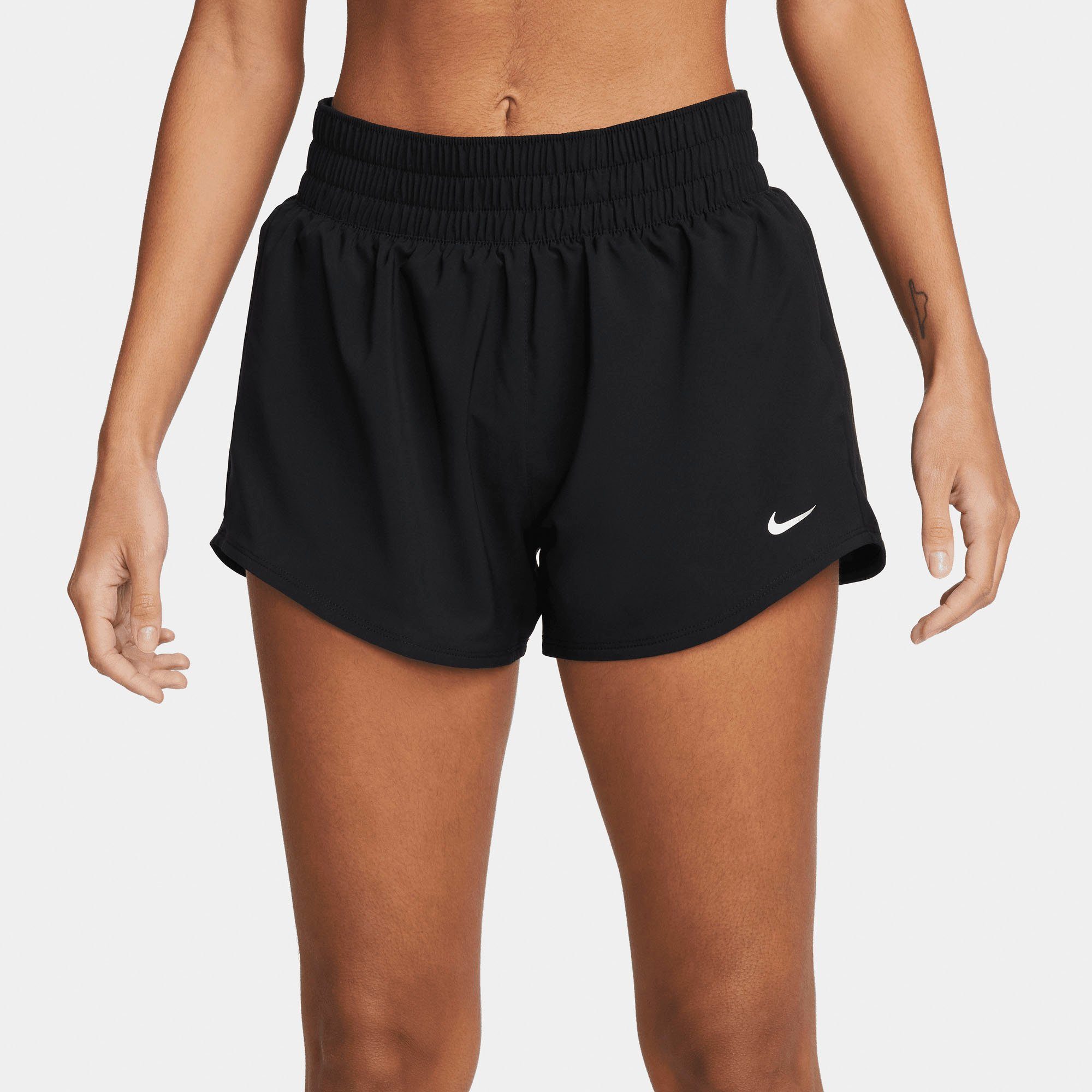 Nike SHORTS SILV MID-RISE ONE WOMEN'S DRI-FIT Trainingsshorts BRIEF-LINED BLACK/REFLECTIVE