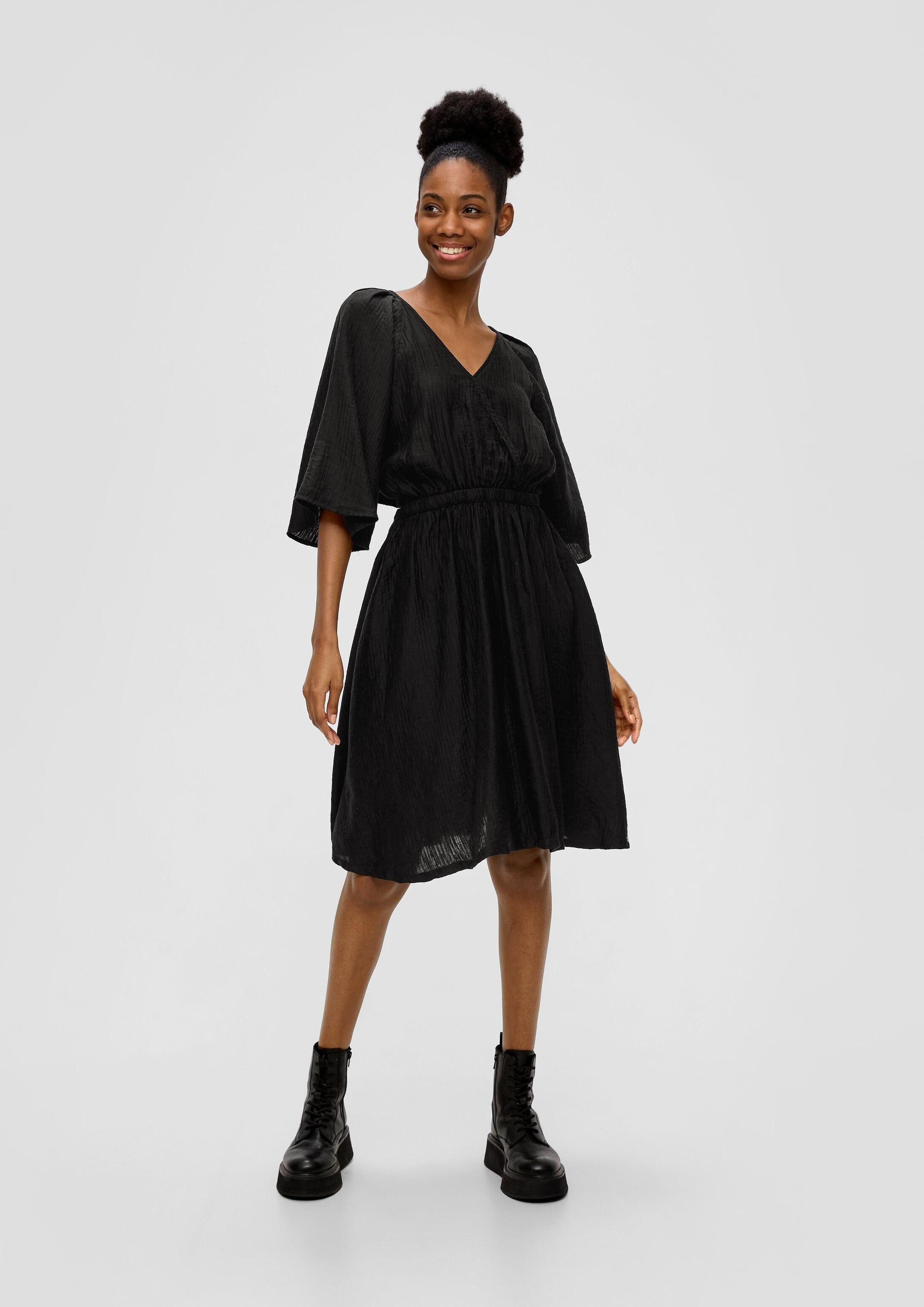 QS Minikleid Kleid Minikleid mit Knöpfen und Cut-out am Rücken