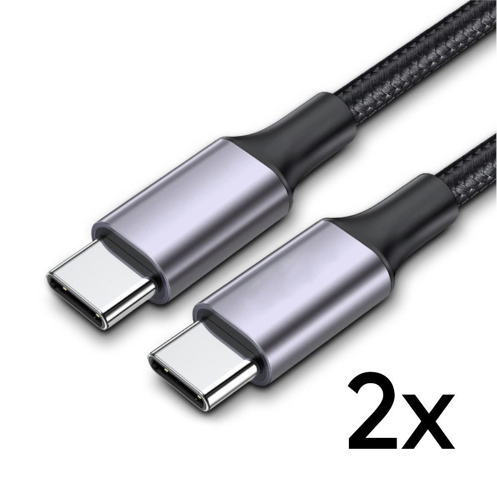 TradeNation USB C auf USB C Ladekabel 1m 2m Kabel Schnell 60W für Samsung Apple USB-Kabel, USB-C, USB-C (100 cm), 60W