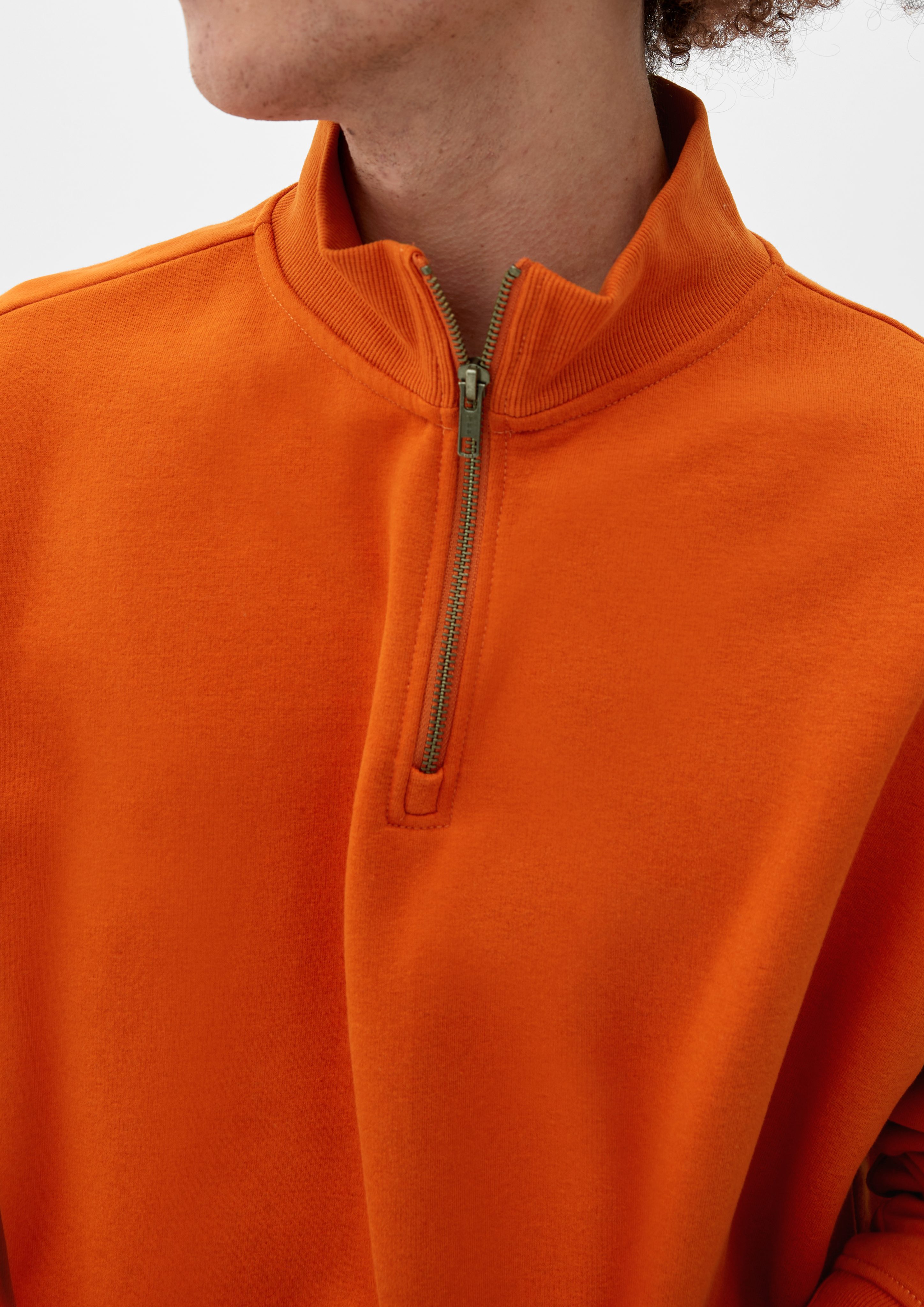 Reißverschluss orange Sweatshirt mit QS Sweatshirt