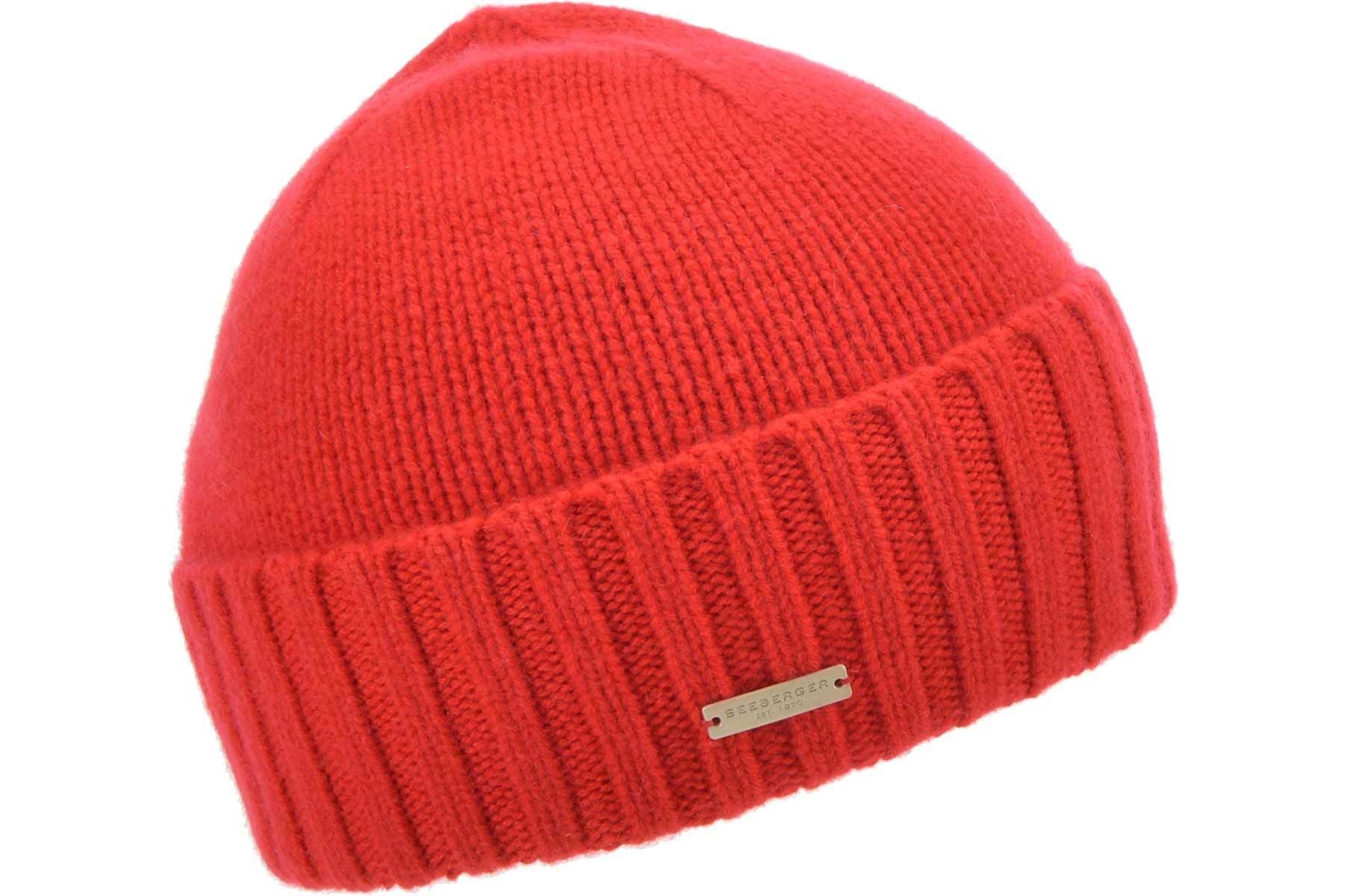 Seeberger Strickmütze Cashmere Aufschlagmütze 16207-2