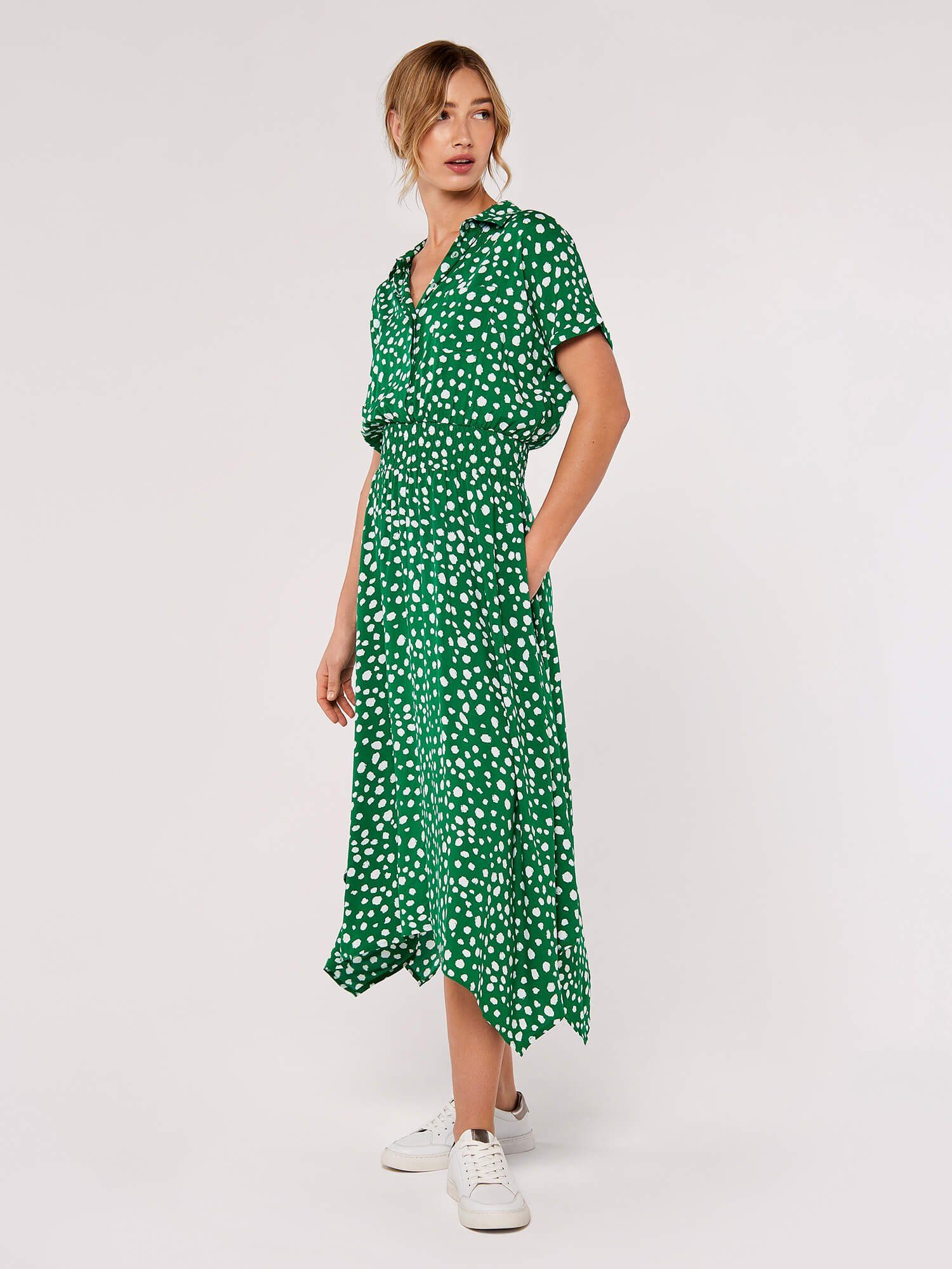 Apricot Midikleid gepunktetes Midikleid, (1-tlg) mit günstig online kaufen