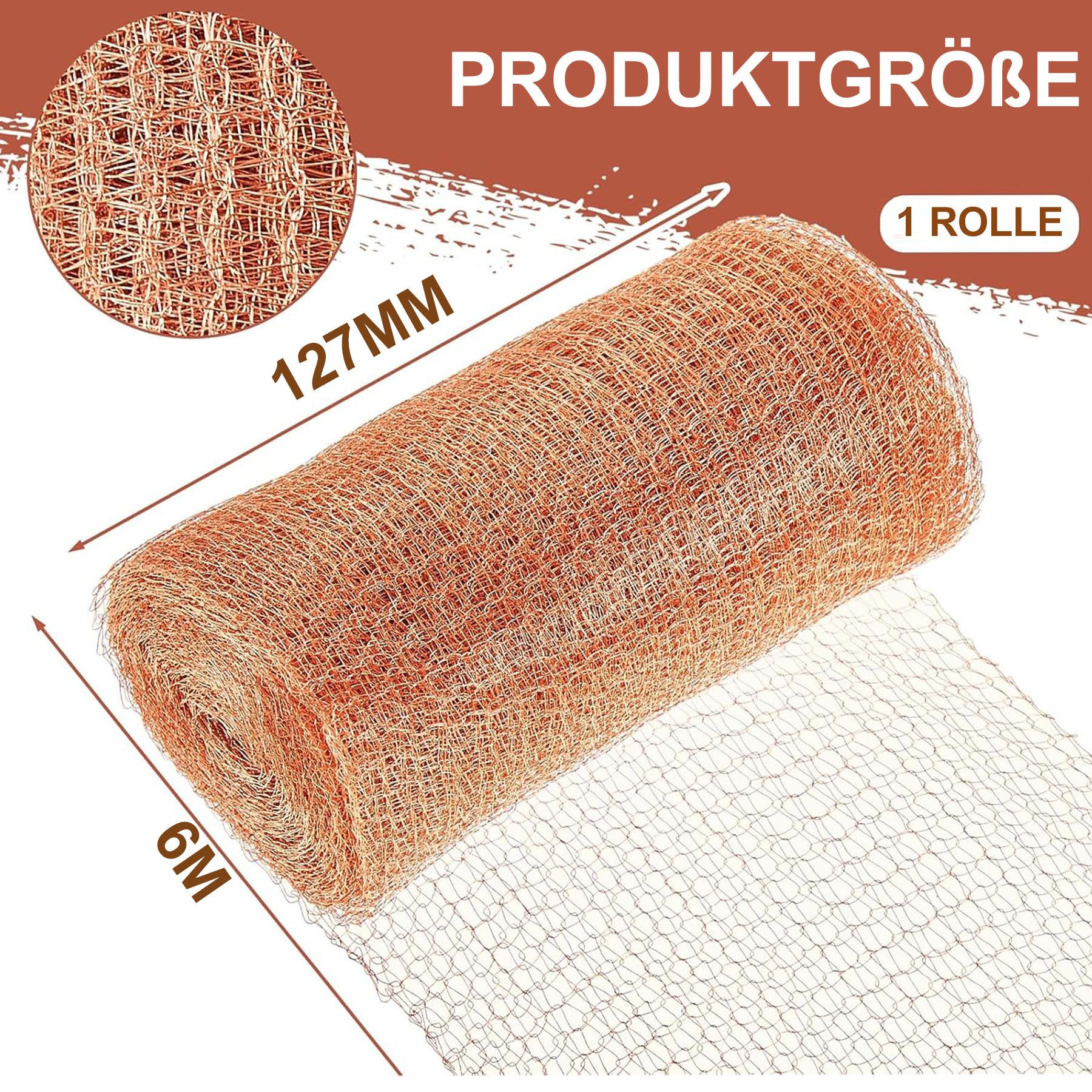 Mutig Schneckenzaun Kupferband gegen Schnecken,127mm x 6m,Pflanzenschutz für Haus & Garten, 1 Stück, Verpackungsmaterial, Kupferornament, Kunstbedarf & Reinigungswerkzeug, hitzebeständig, biegsam & elastisch, Sicher & umweltfreundlich