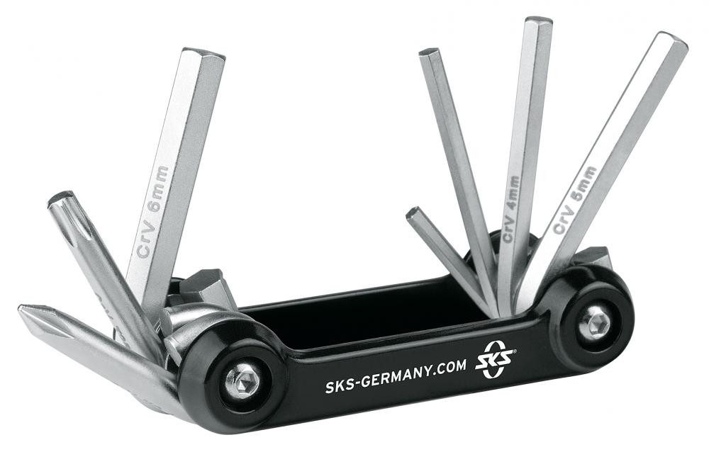 SKS Fahrradwerkzeugset SKS TOM 7 Mini-Tool - Kompaktes Multitool mit 7 Funktionen für unterwe