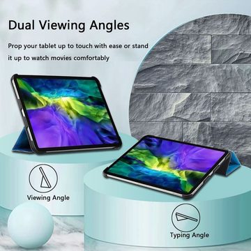 Wigento Tablet-Hülle Für Apple iPad Pro 11.0 2022/ 2021 / 2020 3folt Wake UP Smart Cover Etuis Hülle Case Schutz Motiv 1