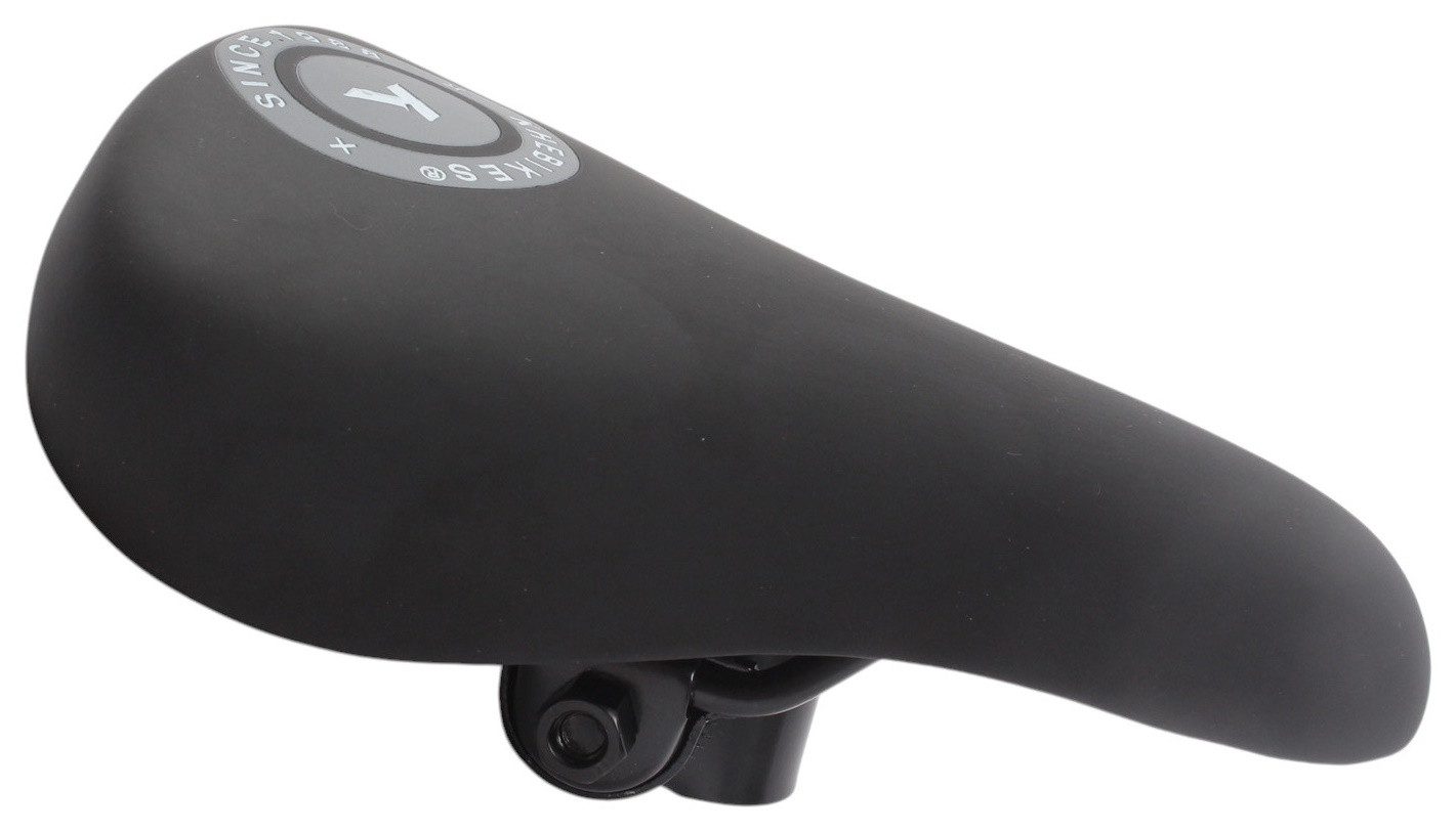 KHEbikes Fahrradsattel KHE EMBOSS BMX Sattel Gepolstert Schwarz mit Rails, Rails verstellbar, flexible Sitzposition