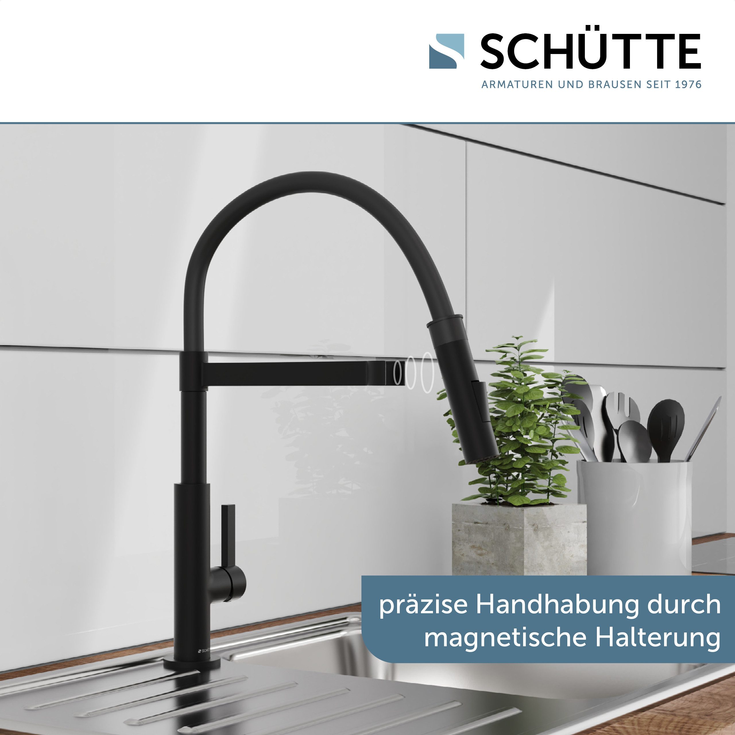 Schütte Spültischarmatur MIAMI energiesparende Cold-Start-Funkt., 360° schwenkbar, 2-fach verstellbar