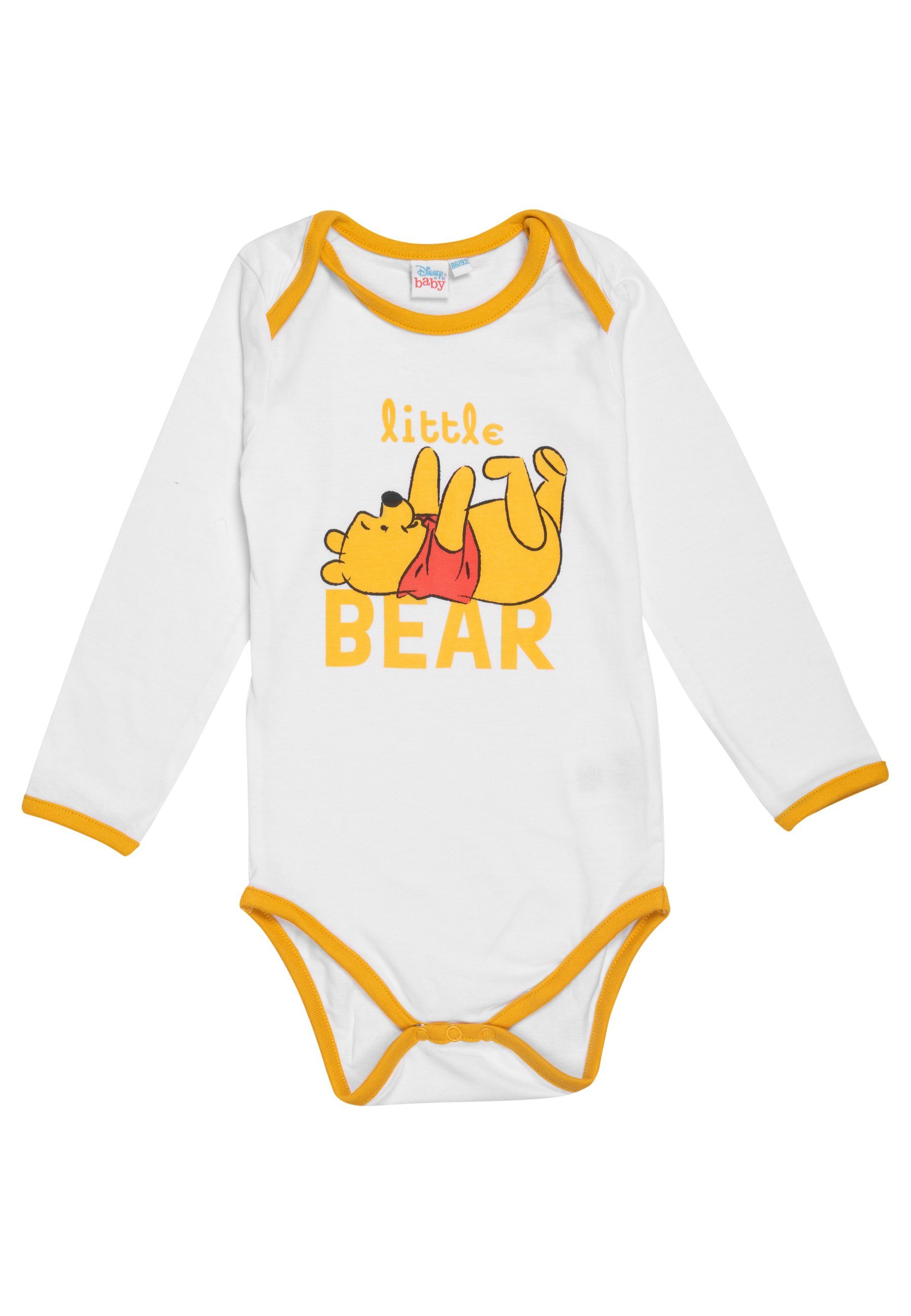 Unisex Body Baby Bear United Langarm - Body Weiß Labels® Puuh - Little Disney Winnie