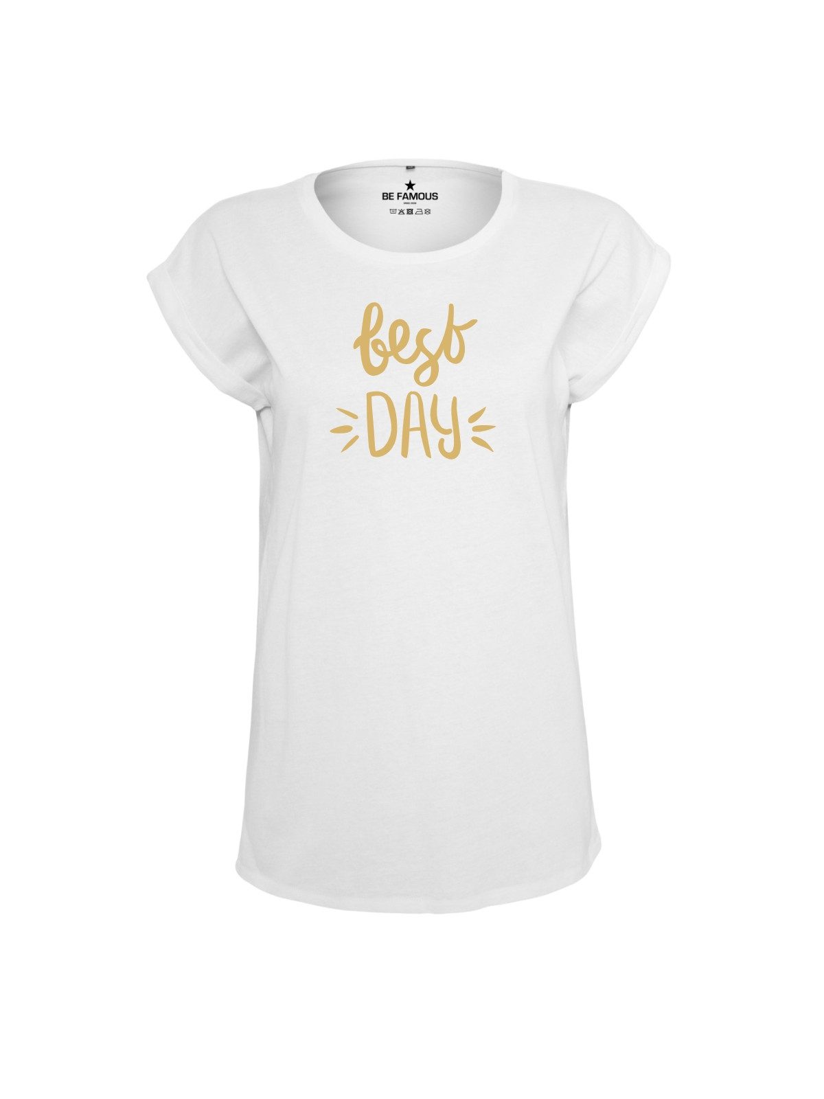 Be Famous Print-Shirt Classic Roll Up BEDAY (1-tlg., keine)