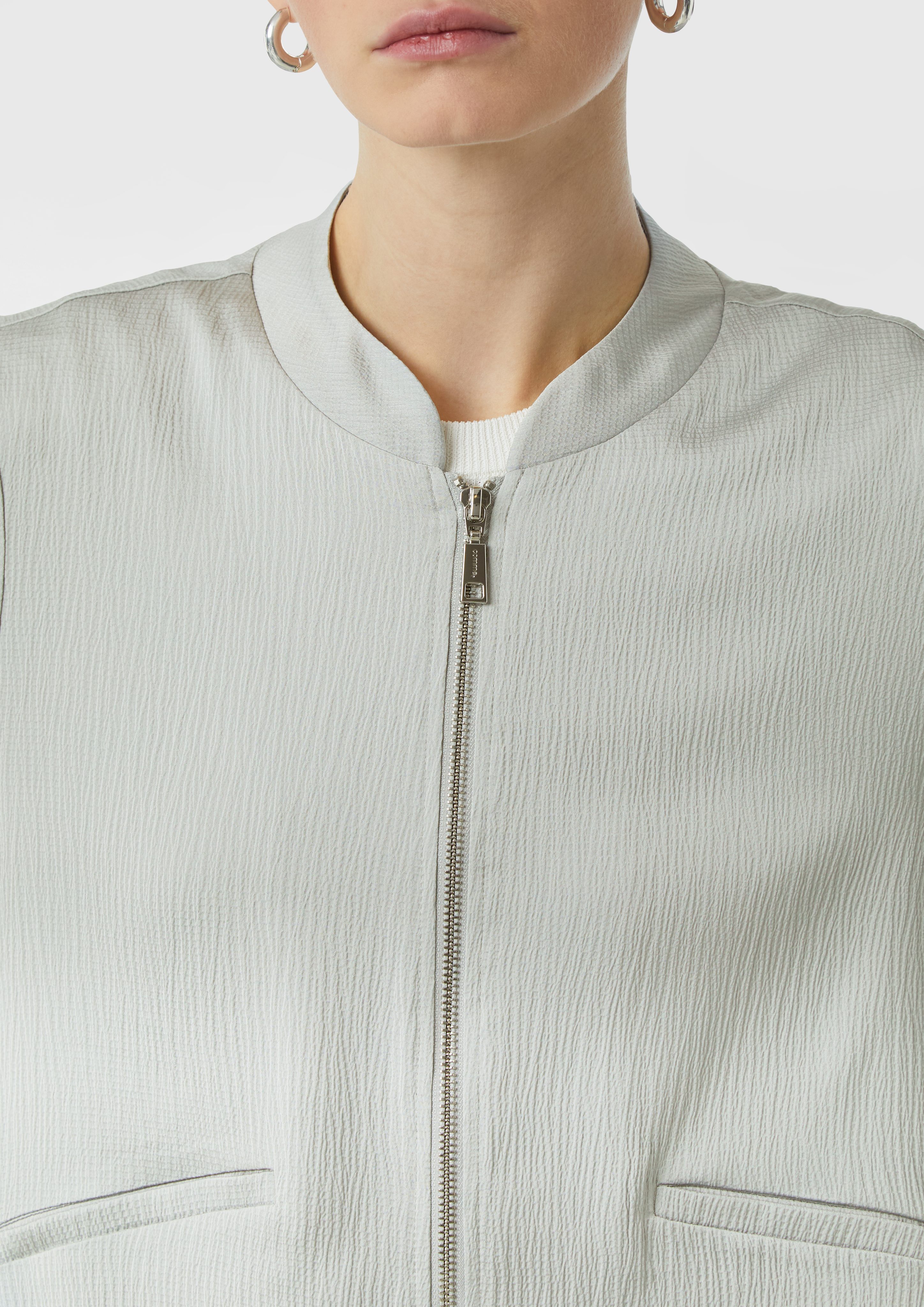 Comma Blusenblazer Blouson aus strukturiertem Satin günstig online kaufen