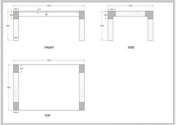 Massivmoebel24 Couchtisch Couchtisch Mango 110x70x45 braun lackiert Amsterdam #18