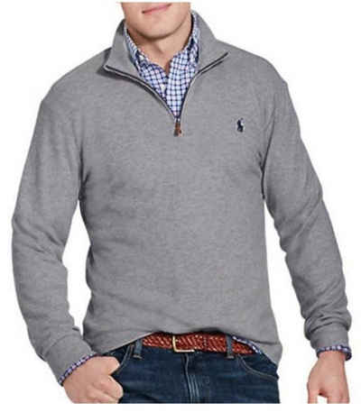 Polo Ralph Lauren Sweatshirt POLO RALPH LAUREN Half Zip Jumper Rib Troyer Sweater Sweatshirt Pulli