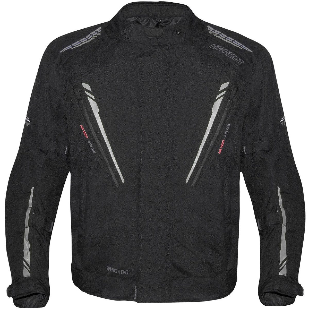 Germot Motorradjacke Germot Spencer Evo Textiljacke Schwarz / Grau Übergröße BM atmungsaktiv