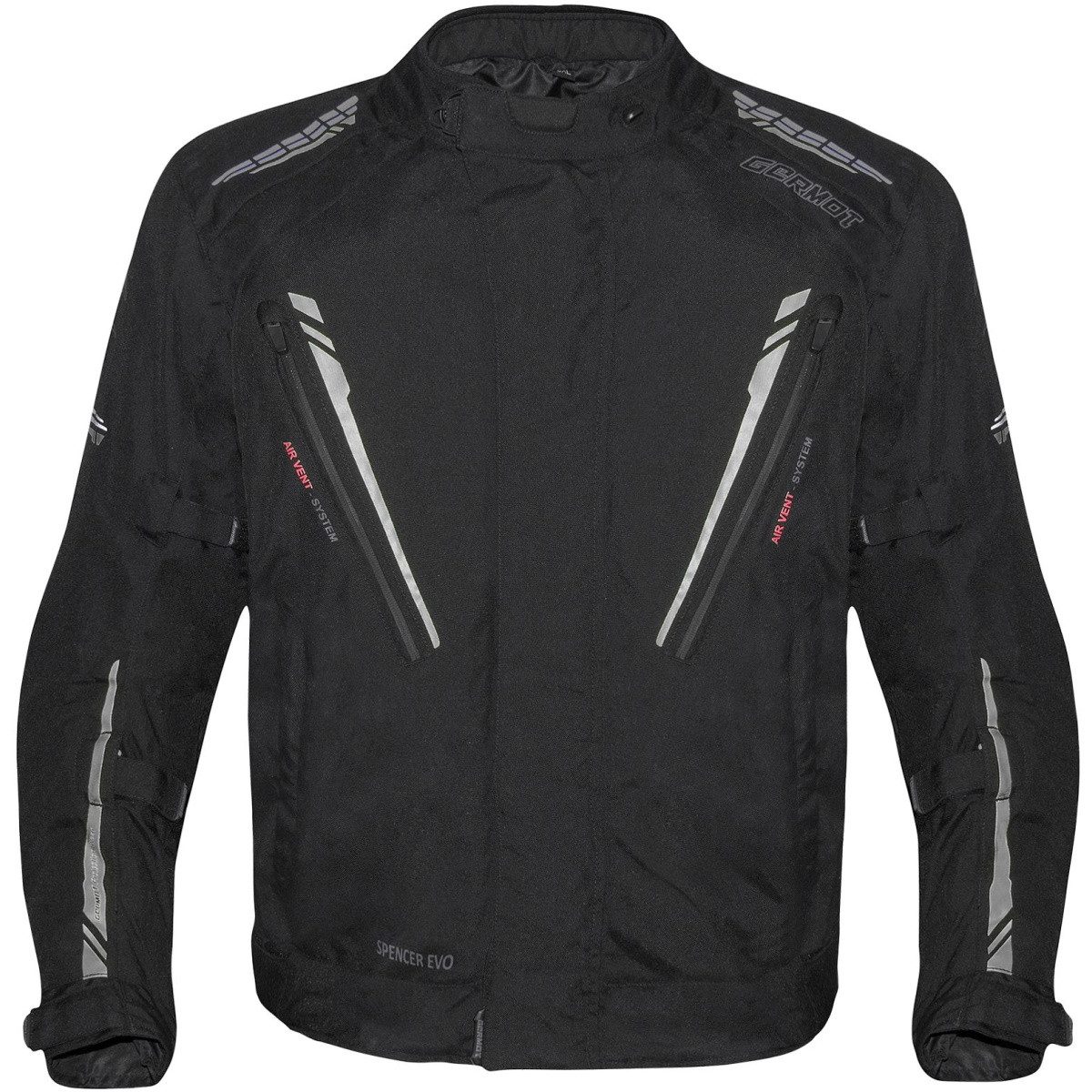 Germot Motorradjacke Germot Spencer Evo Textiljacke Schwarz / Grau Übergröße B4XL