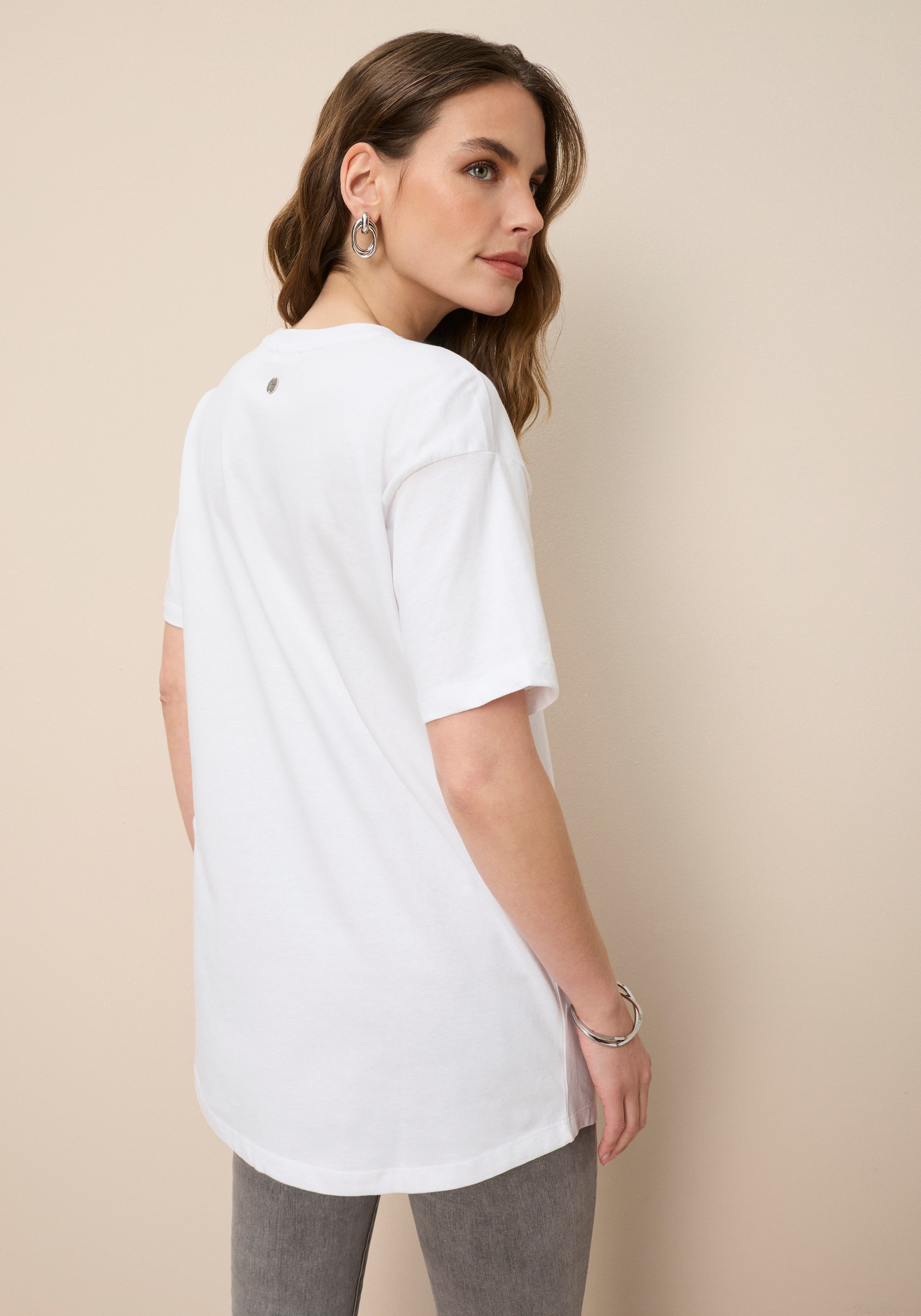 Tamaris Oversize-Shirt in Longform mit abgerundetem Saum günstig online kaufen