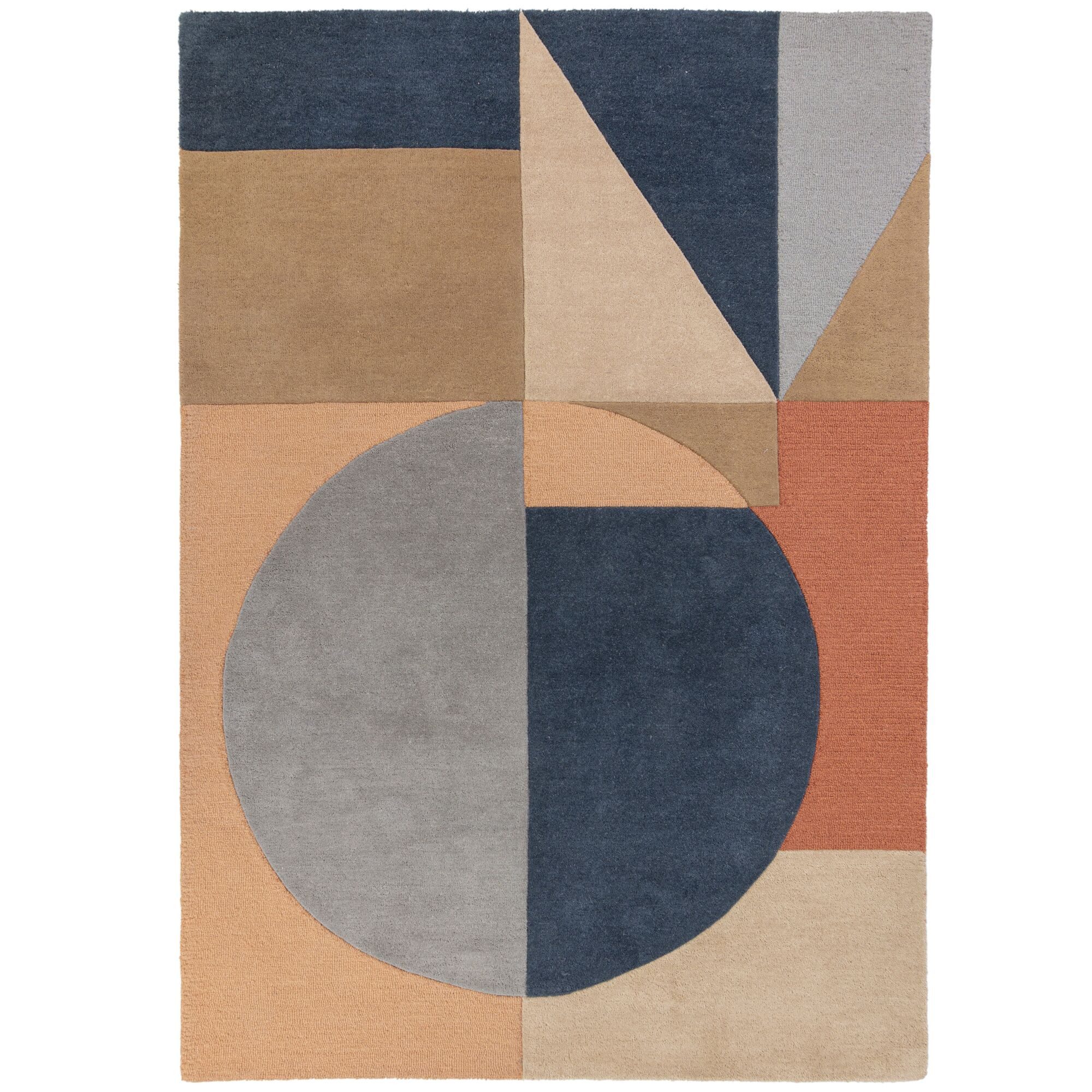 KADIMA DESIGN Wollteppich Geometrisch Wohnzimmer Teppich Wolle Rechteckig 120x170, Rechteckig, Höhe: 11 mm, Multicolor-Pastell, 100% Wolle, Kurzflor, Flordichte 3 250 g/m²