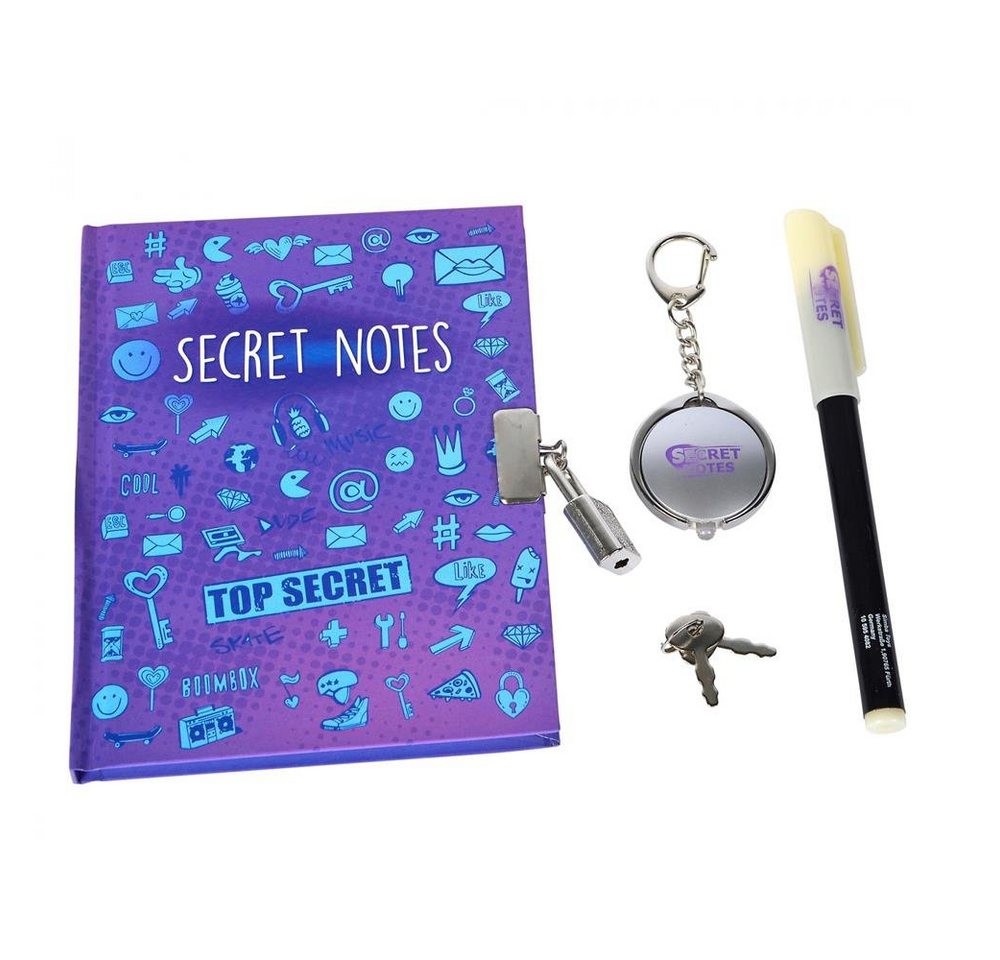 SIMBA Tagebuch Secret Notes Set, mit geheimer Schrift nur mit UV-Licht sichtbar