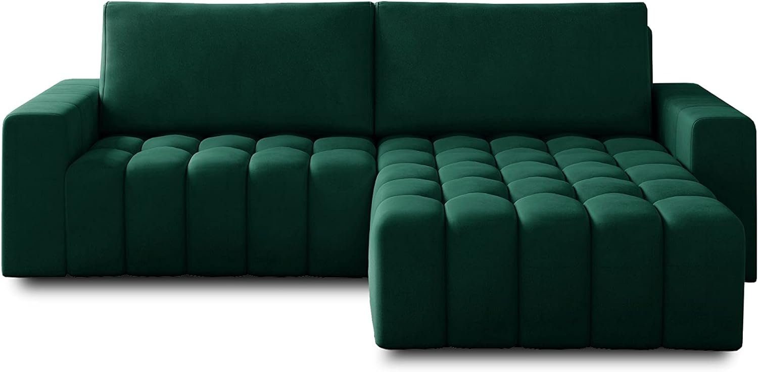 MOEBLO Ecksofa BONTON aus Samstoff, Couch für Wohnzimmer Schlafsofa Sofagarnitur Sofa Eckcouch L-Form Wohnlandschaft - 170x250x85 cm, mit Schlaffunktion