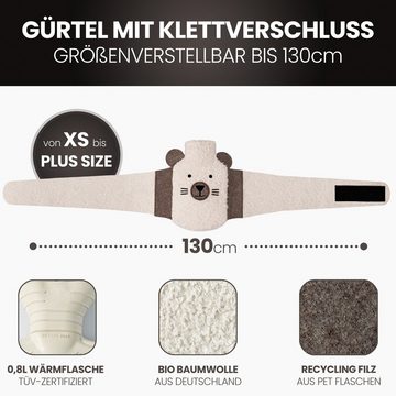 Easy and Green Wärmflasche mit Gürtel Wärmflaschengürtel aus Baumwolle & Filz Made in Germany