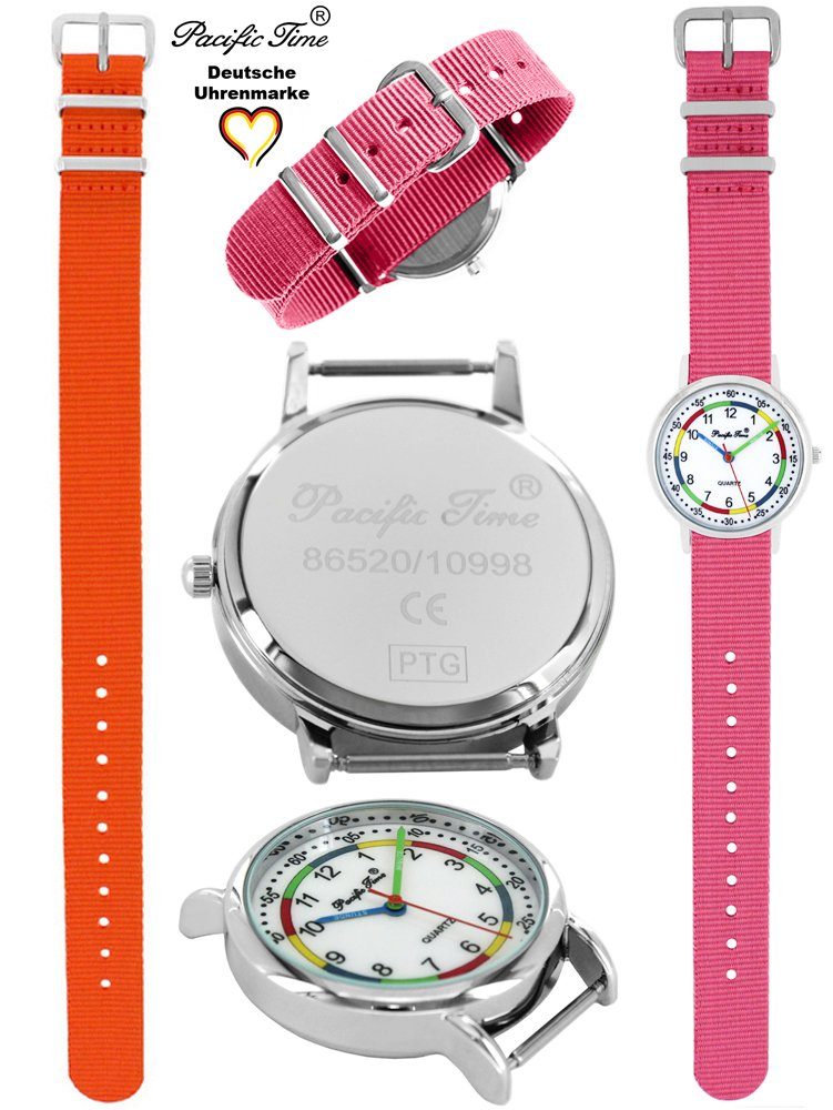 Gratis Pacific rosa Match orange Set Time Mix Lernuhr und First Quarzuhr und Armbanduhr - Versand Design Kinder Wechselarmband,