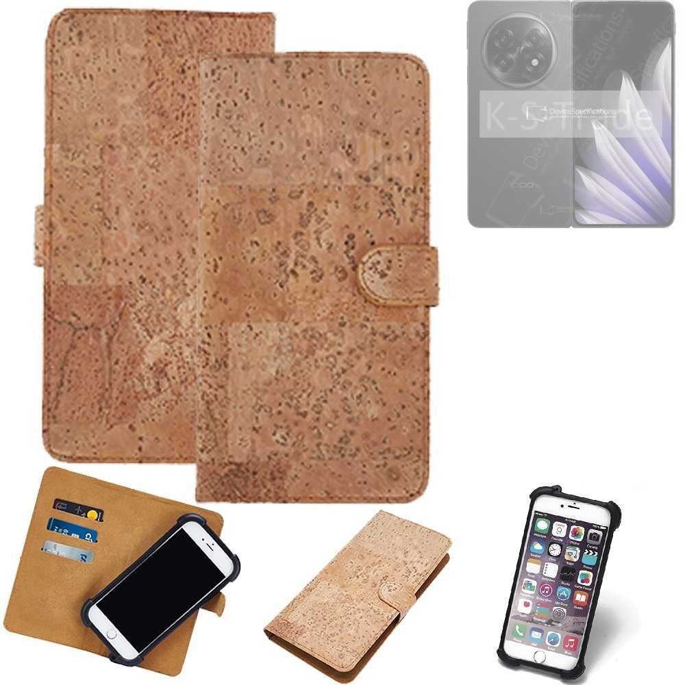 K-S-Trade Handyhülle für Oppo Find N5 CPH2671, Hülle - Kork Handyhülle Cover - Schutzhülle TPU Case Bumper in