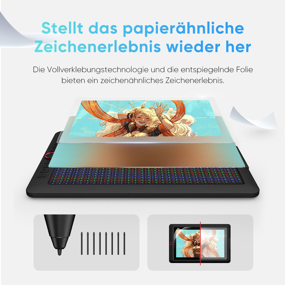 XP-PEN Artist 13.3 Pro V2 Grafiktablett (13.3", 16K-Druck, X3-Chip, FHD-Display, Standfuß) – Bild 5 von 5