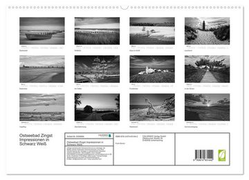 CALVENDO Wandkalender Ostseebad Zingst - Impressionen in Schwarz-Weiß (Premium, hochwertiger DIN A2 Wandkalender 2023, Kunstdruck in Hochglanz)