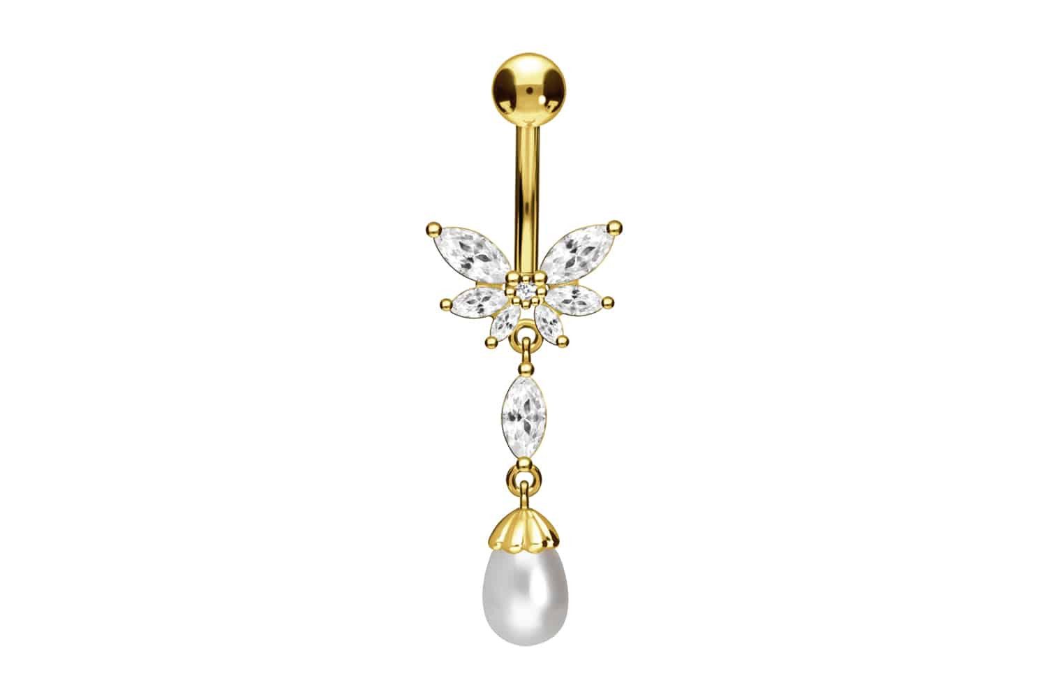 PIERCINGLINE Bauchnabelpiercing Chirurgenstahl Bananabell SCHMETTERLING + günstig online kaufen